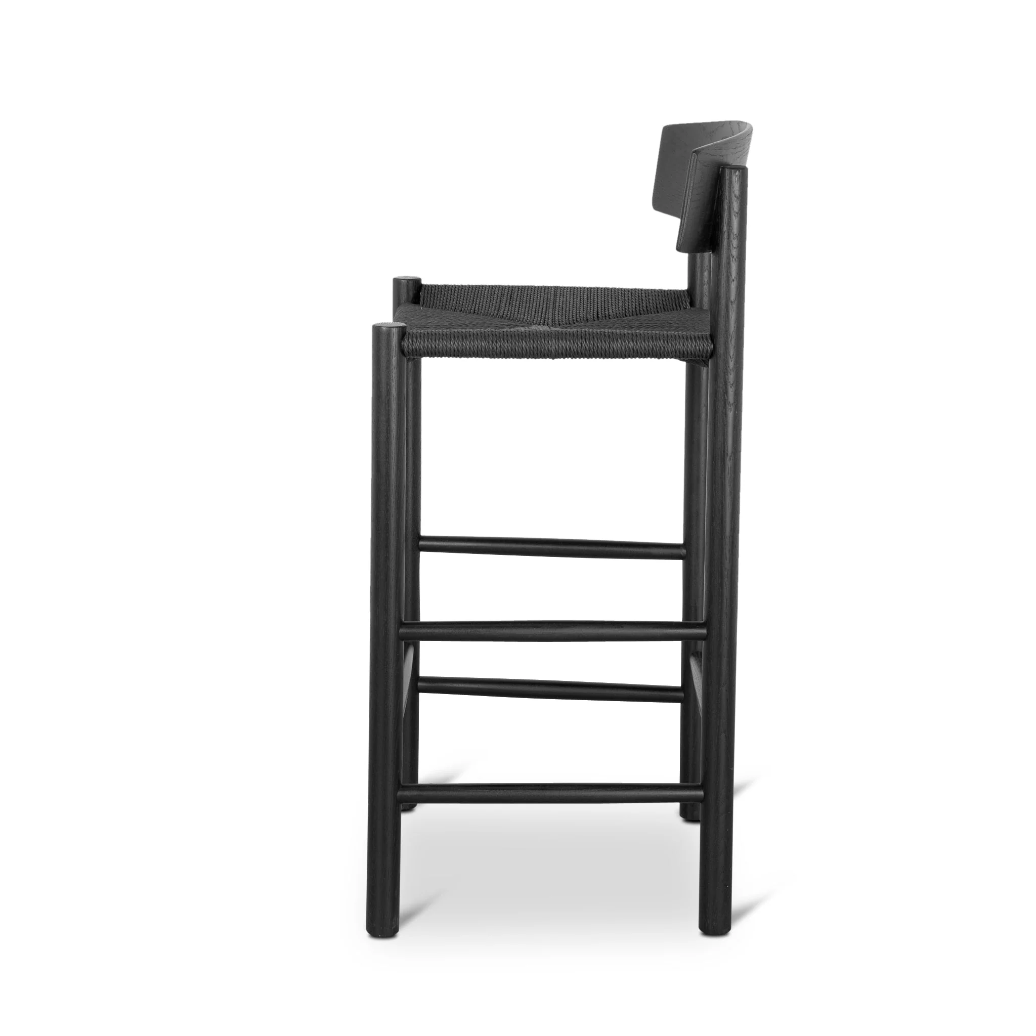 CBS8866-OW 65cm Bar Stool - Full Black with Back Rest - Image 3