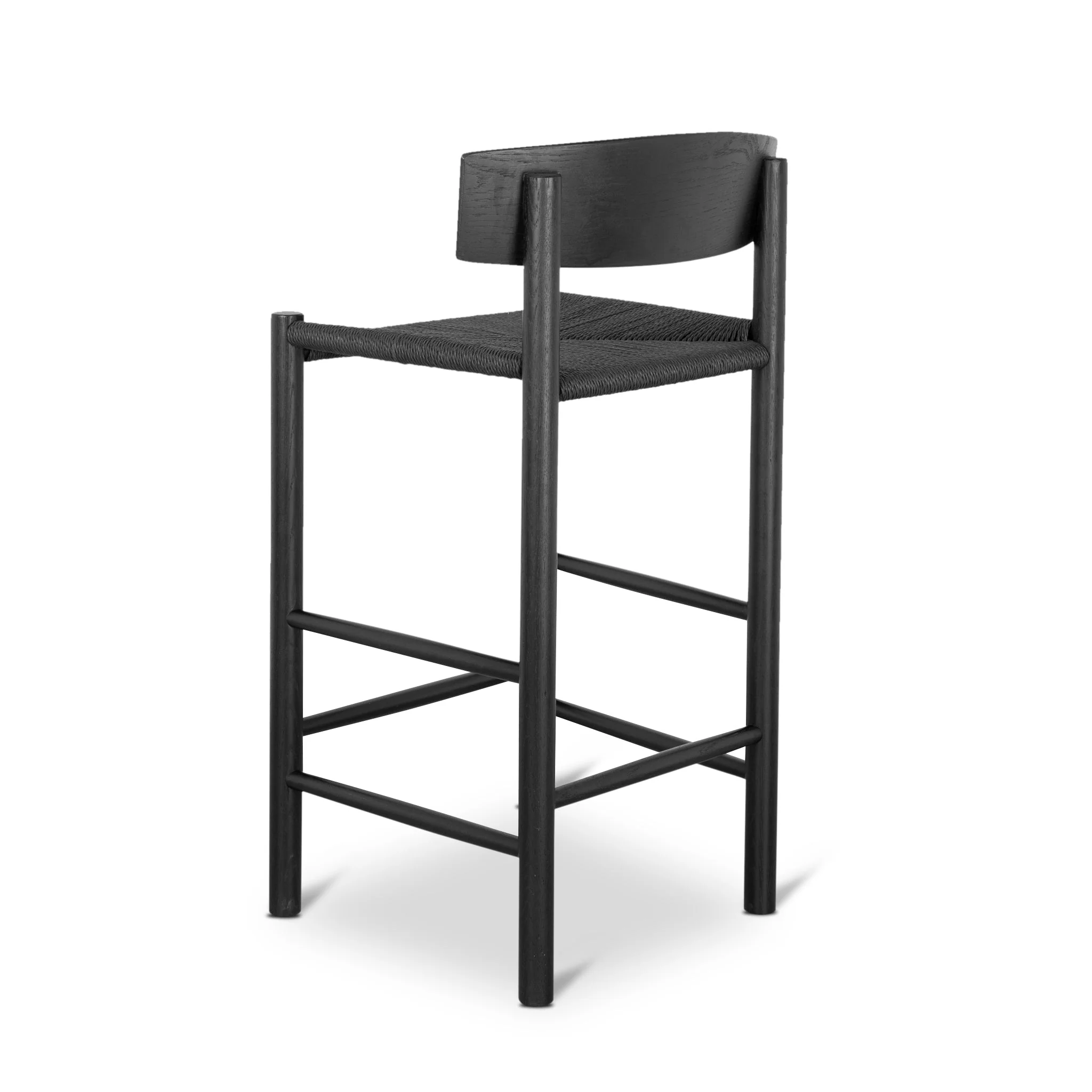 CBS8866-OW 65cm Bar Stool - Full Black with Back Rest - Image 4
