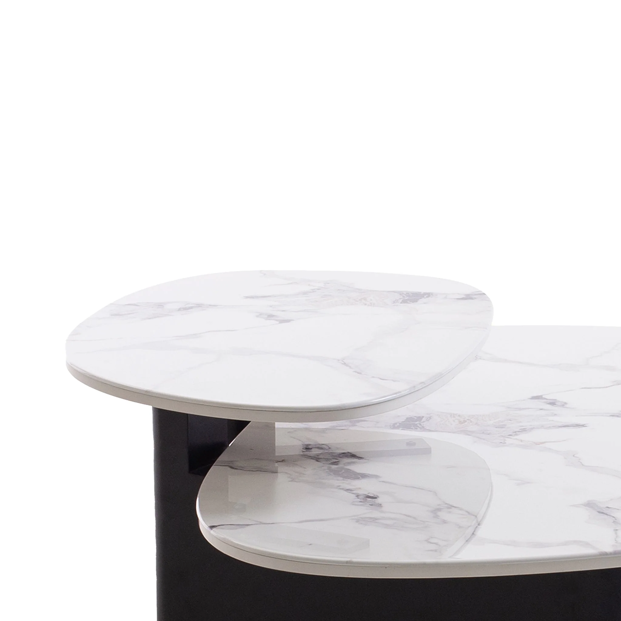 CCF10030-IG Marble Textured Glass Coffee Table - Black - Image 7