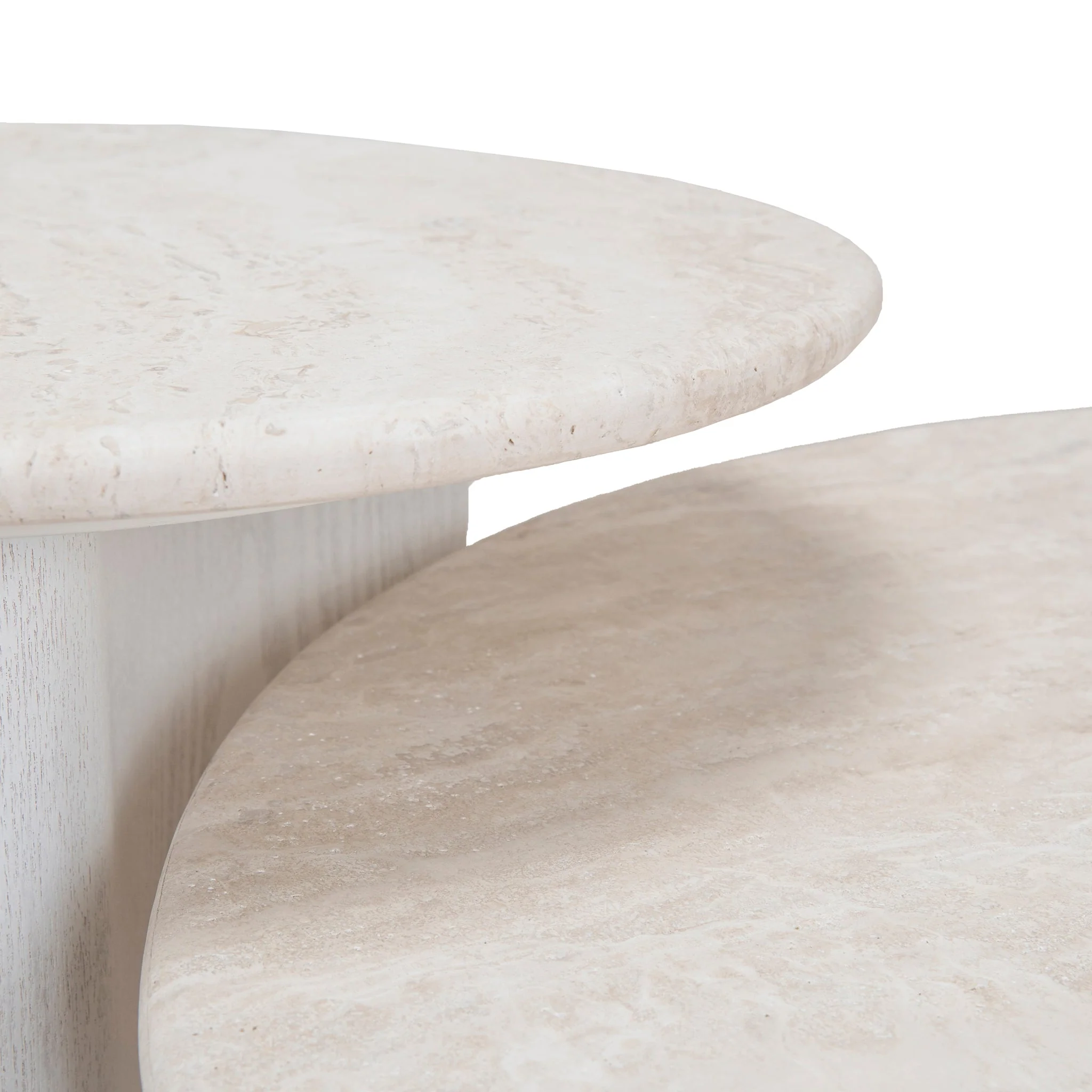 CCF10058-DW Nested Travertine Coffee Table - White - Image 17