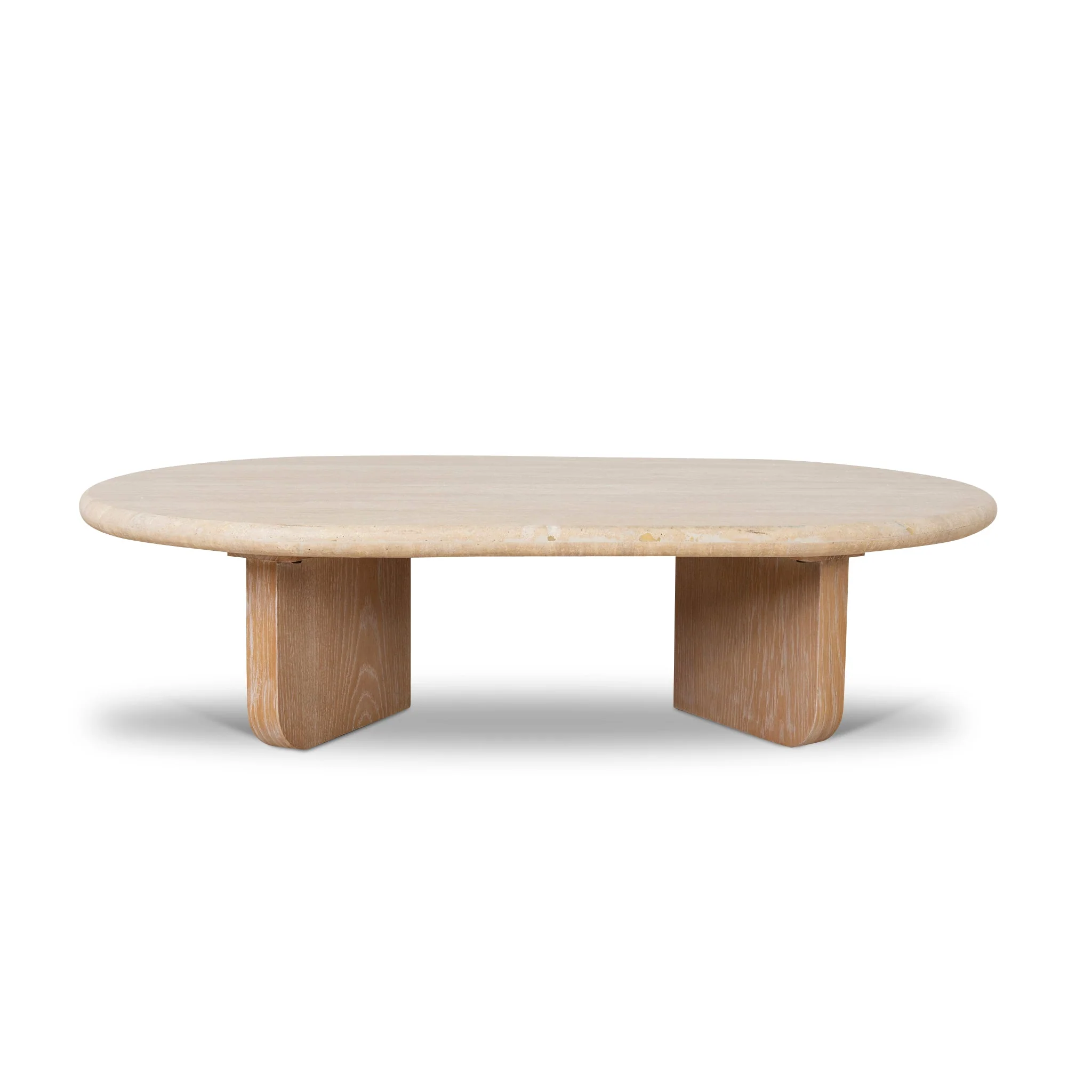 CCF10119-NI 1.2m Oval Travertine Coffee Table - Natural - Image 2