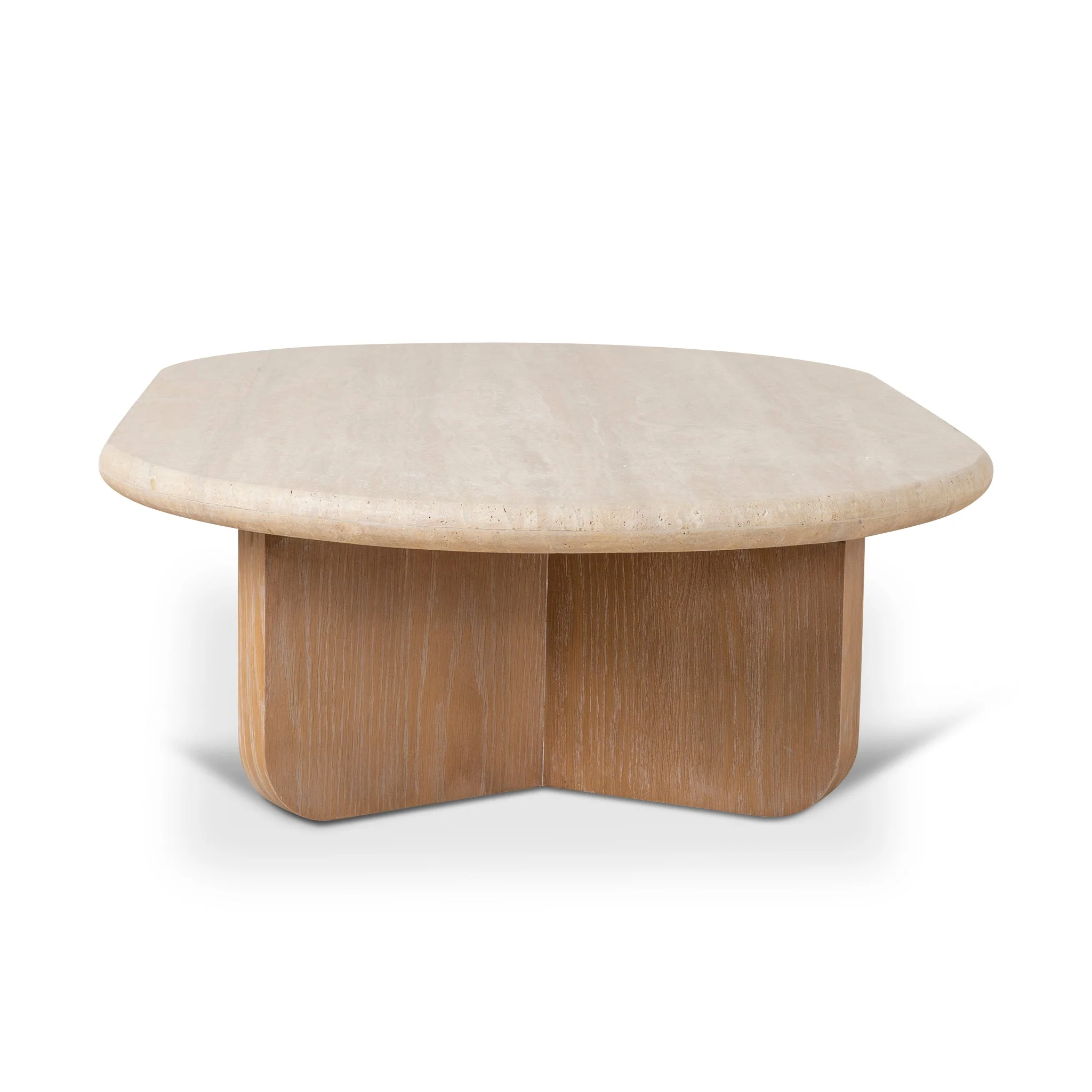 CCF10119-NI 1.2m Oval Travertine Coffee Table - Natural - Image 3