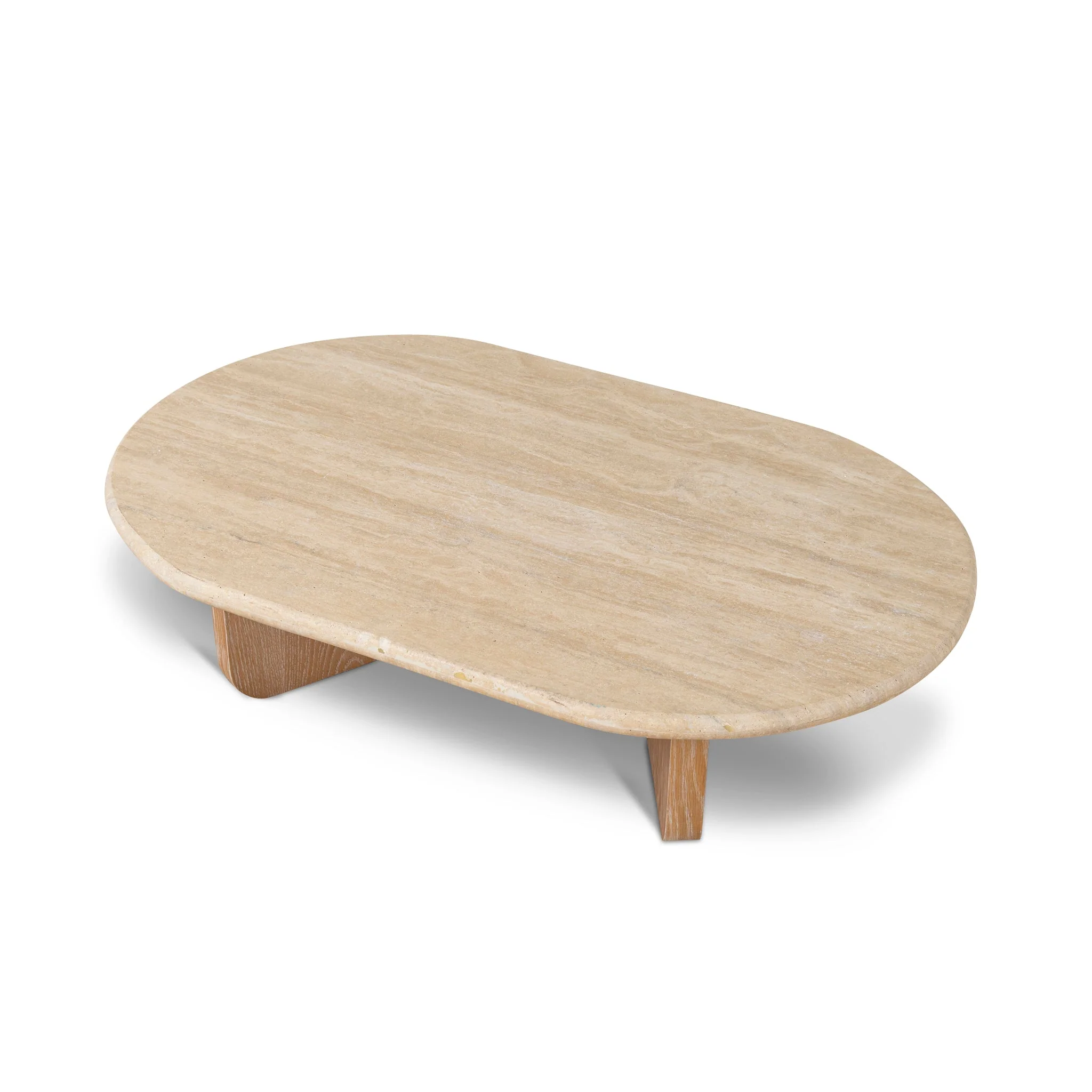CCF10119-NI 1.2m Oval Travertine Coffee Table - Natural - Image 4