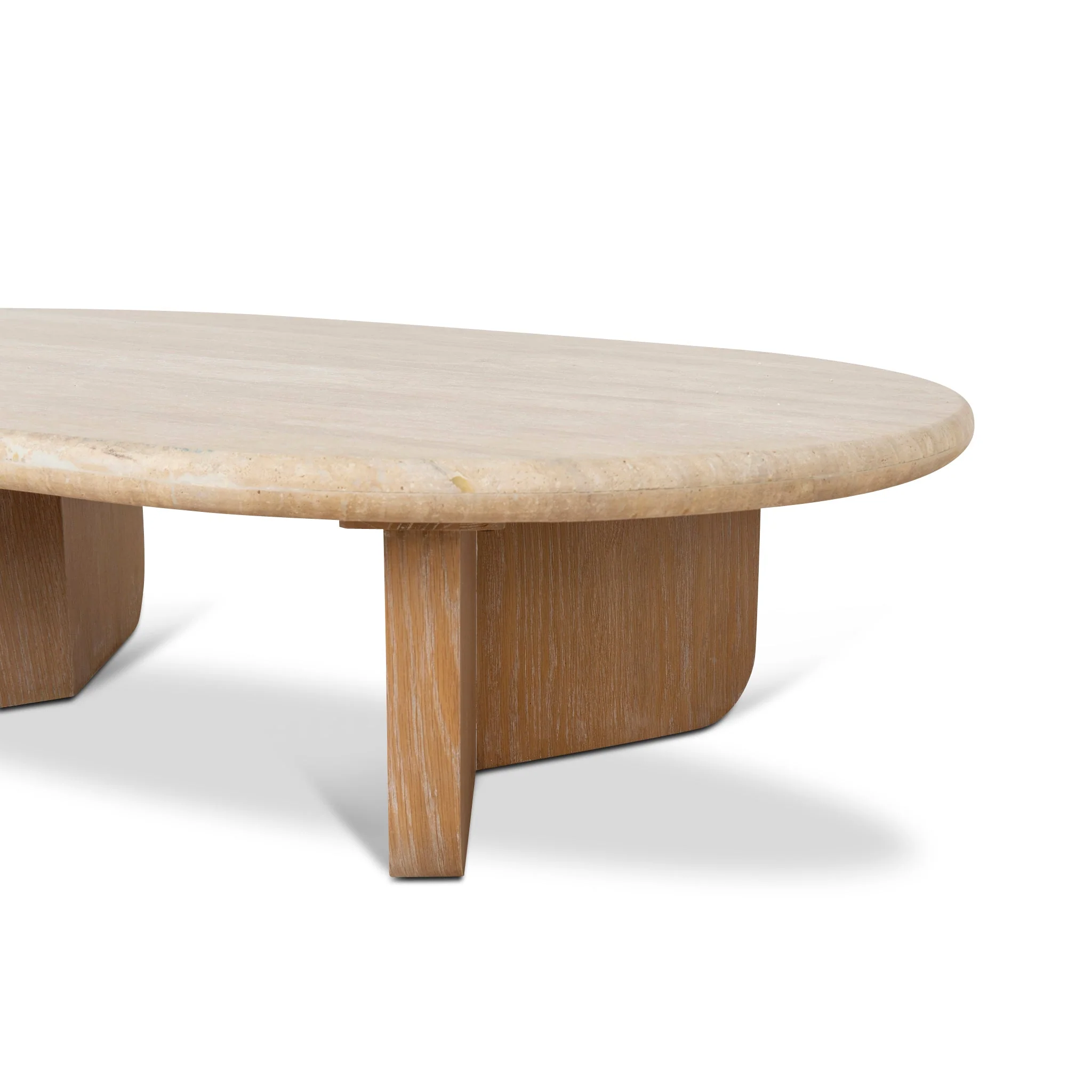 CCF10119-NI 1.2m Oval Travertine Coffee Table - Natural - Image 5