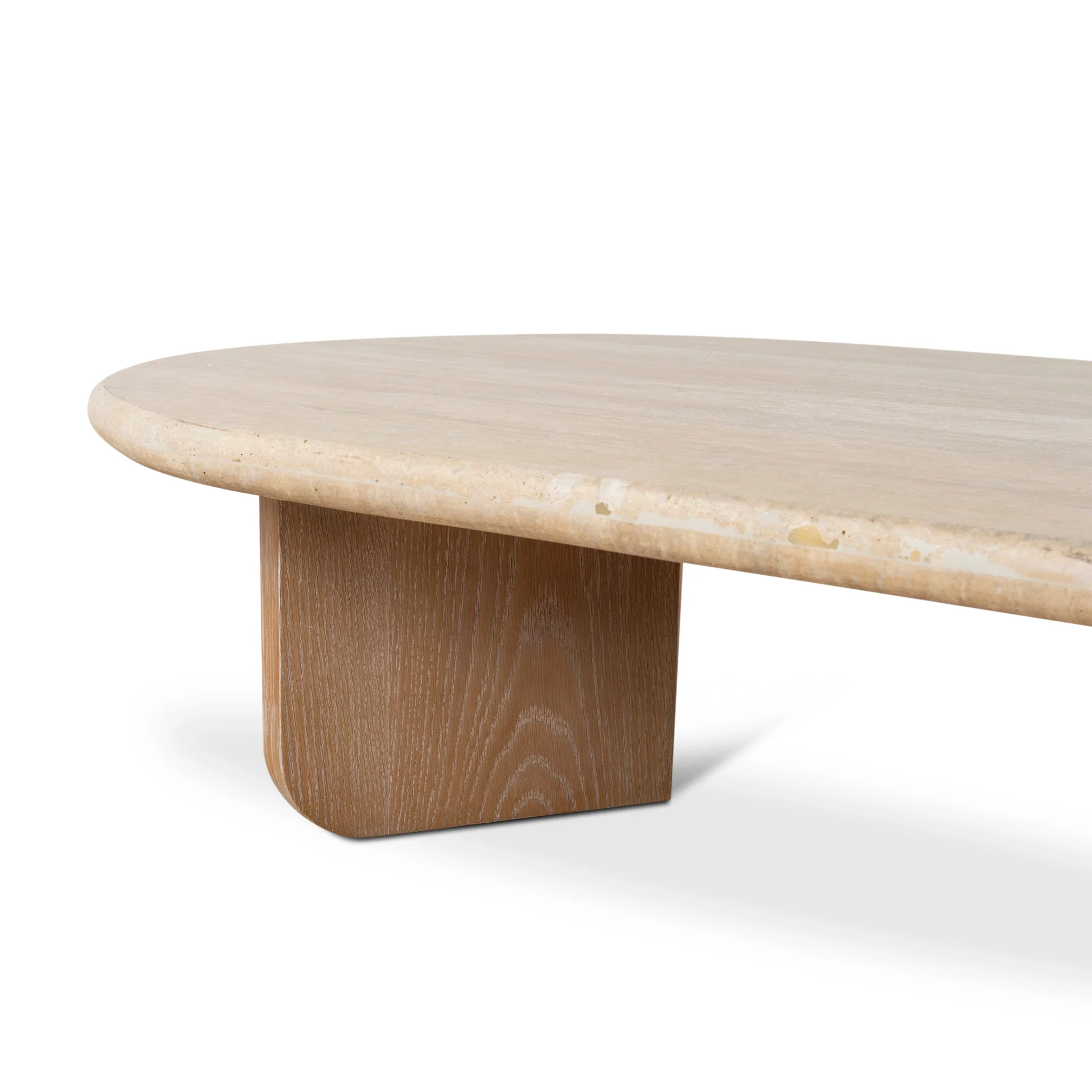 CCF10119-NI 1.2m Oval Travertine Coffee Table - Natural - Image 6