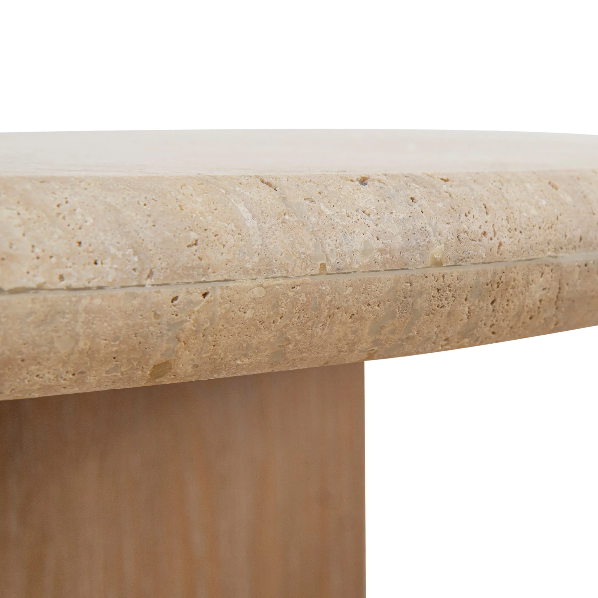 CCF10119-NI 1.2m Oval Travertine Coffee Table - Natural - Image 9