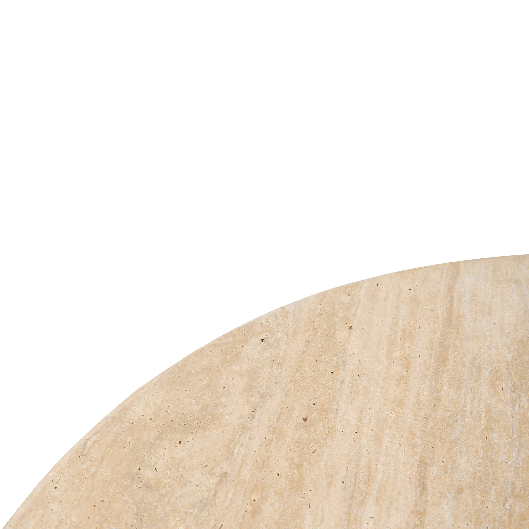 CCF10120-NI 90cm Round Travertine Coffee Table - Natural - Image 10