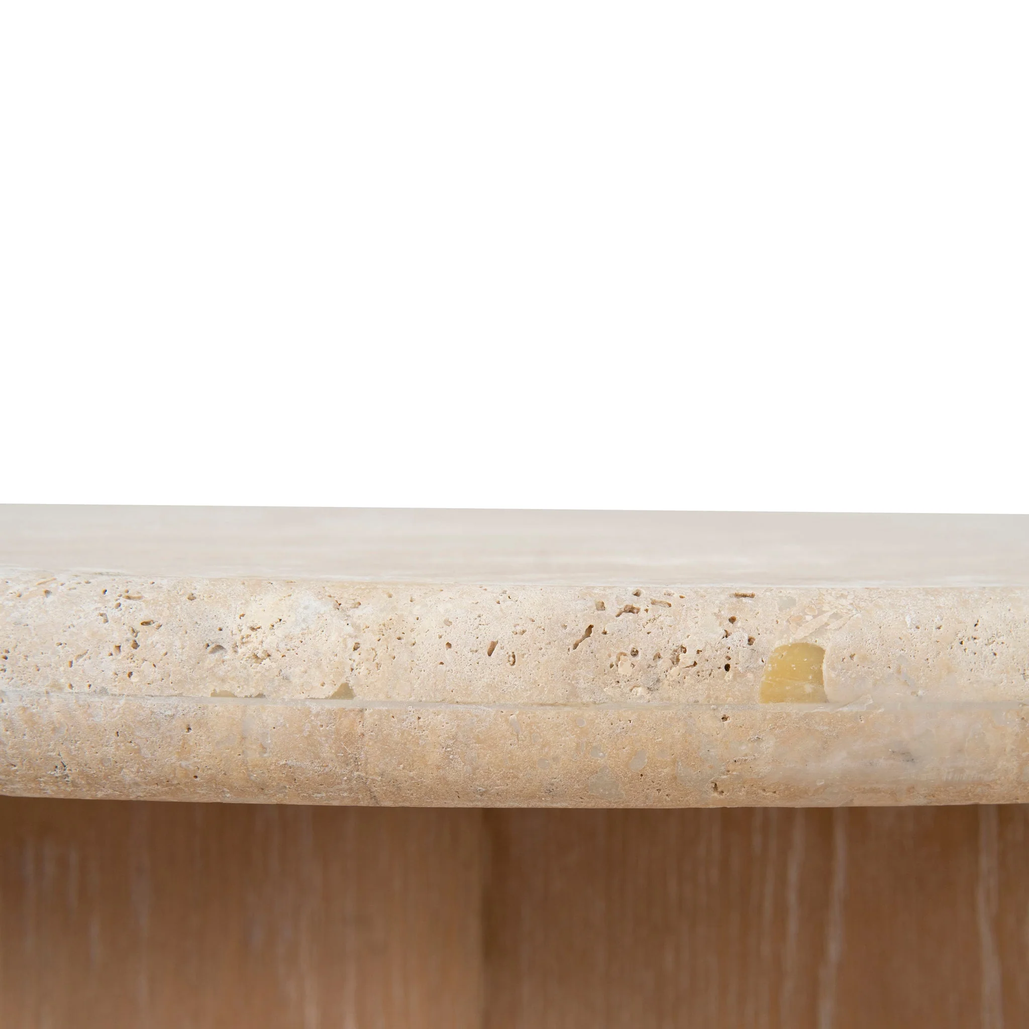 CCF10120-NI 90cm Round Travertine Coffee Table - Natural - Image 11