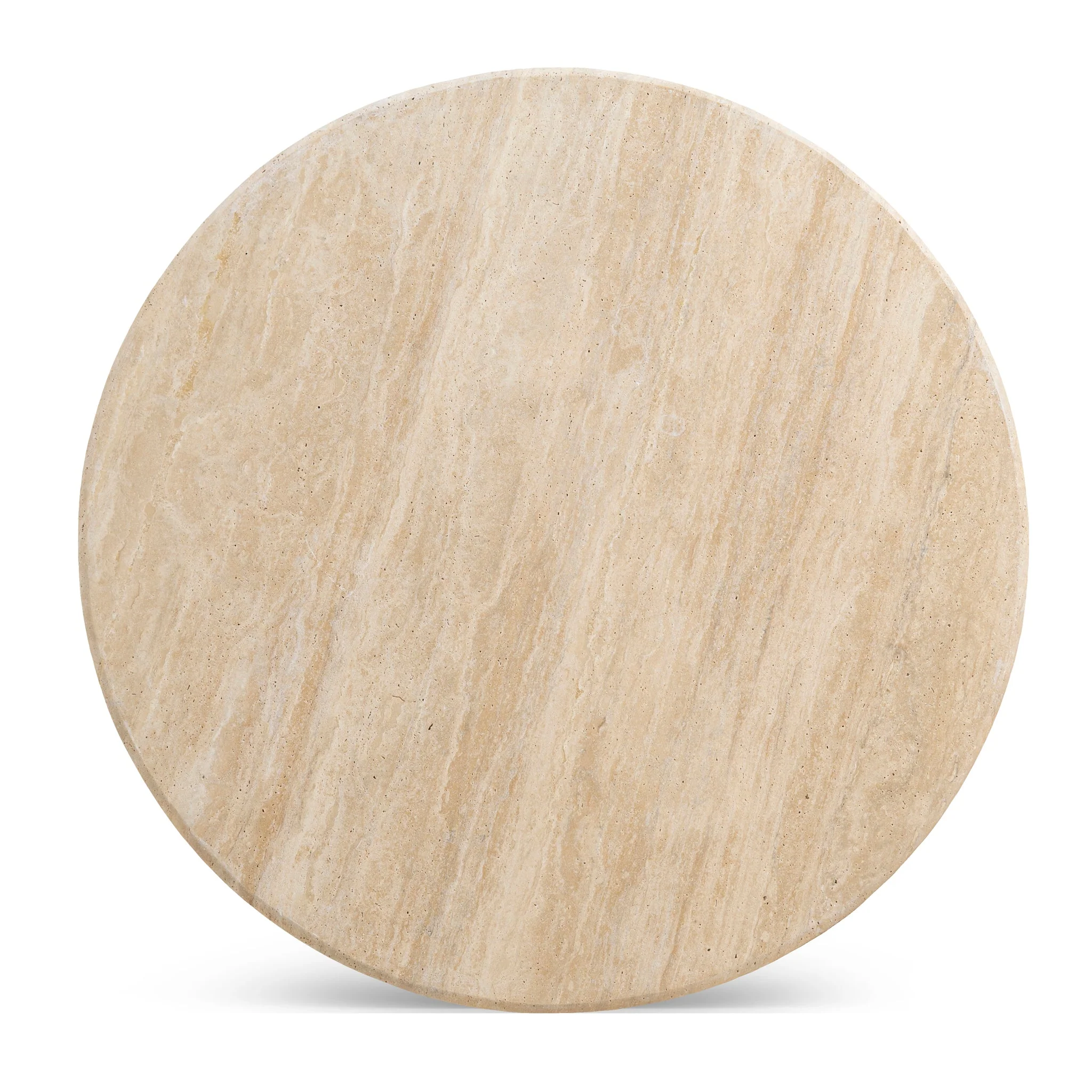 CCF10120-NI 90cm Round Travertine Coffee Table - Natural - Image 14