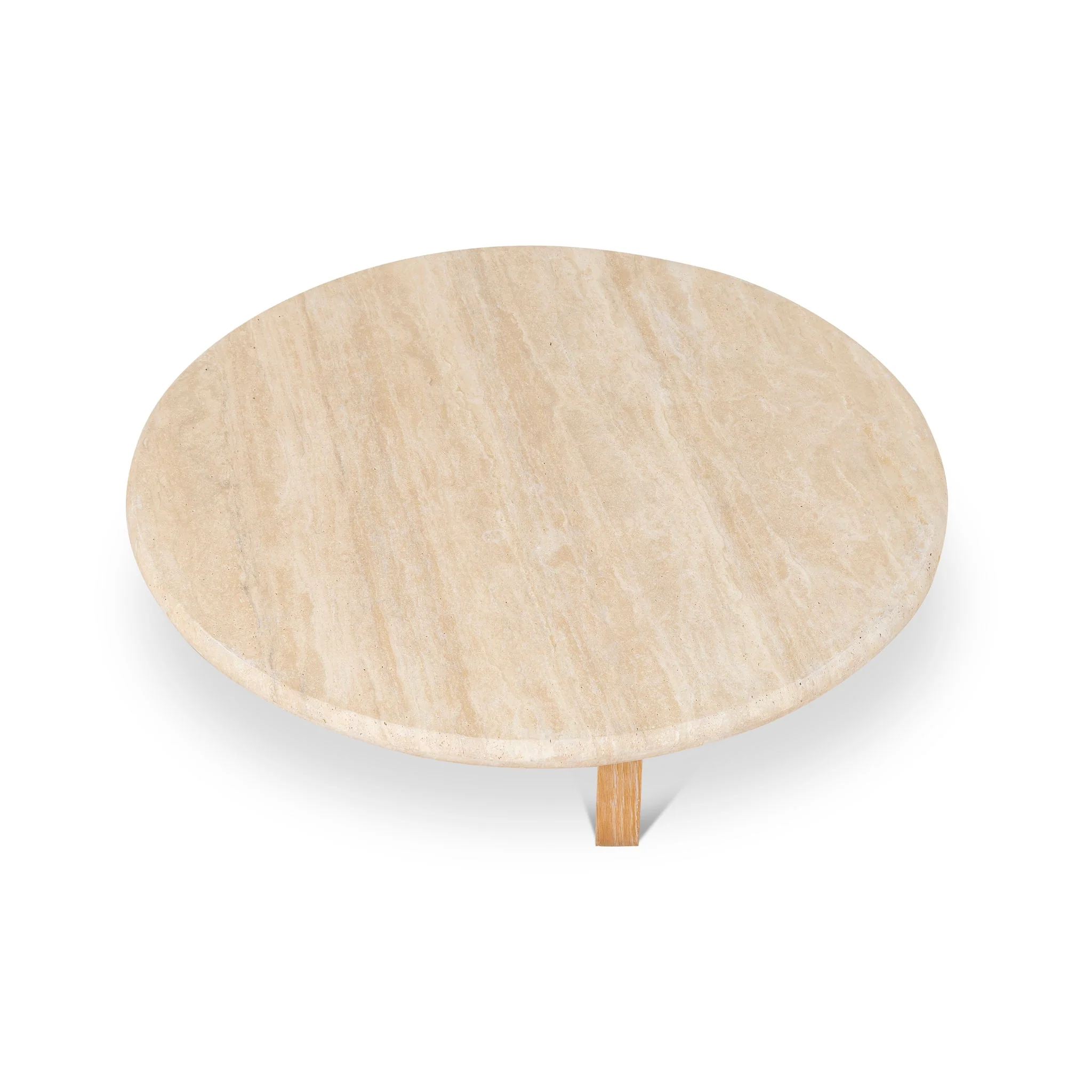 CCF10120-NI 90cm Round Travertine Coffee Table - Natural - Image 4