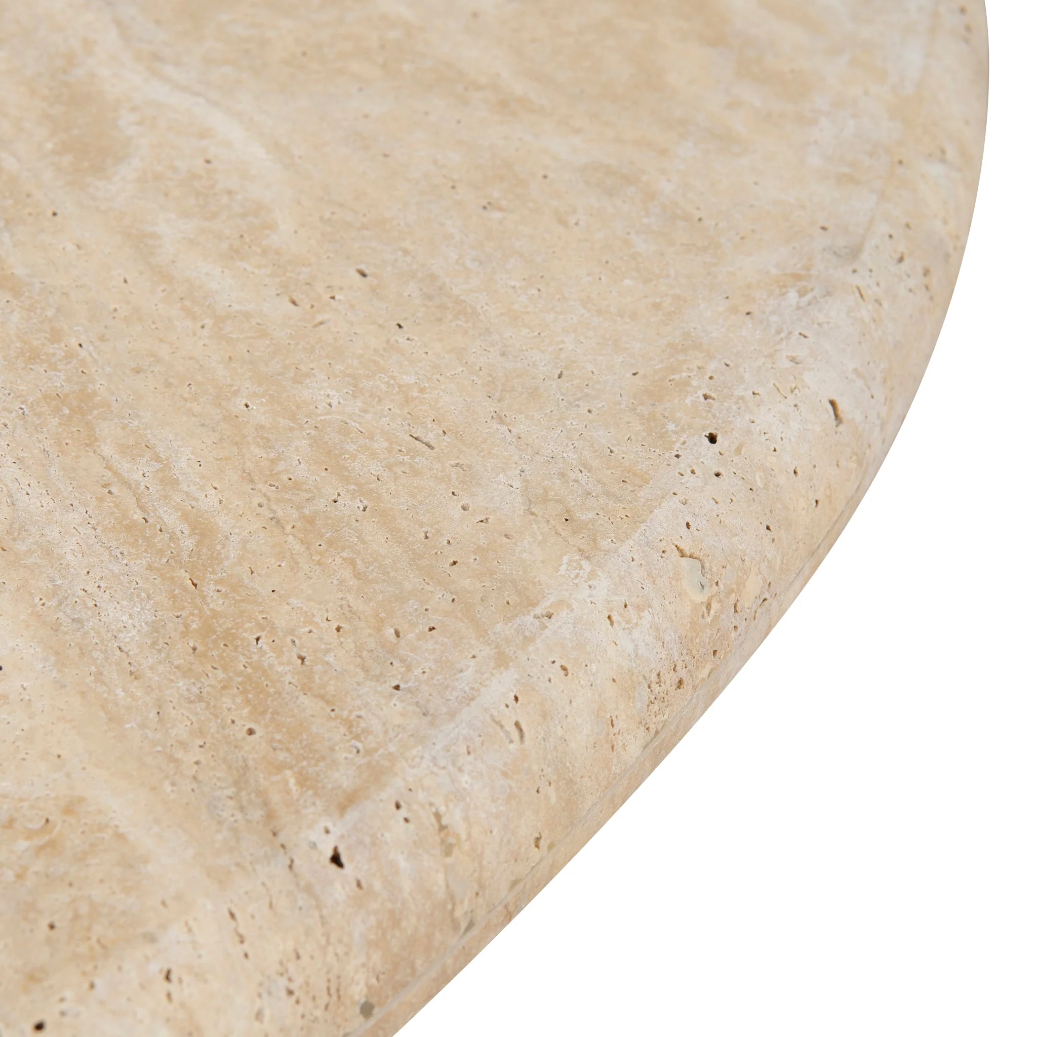 CCF10120-NI 90cm Round Travertine Coffee Table - Natural - Image 9