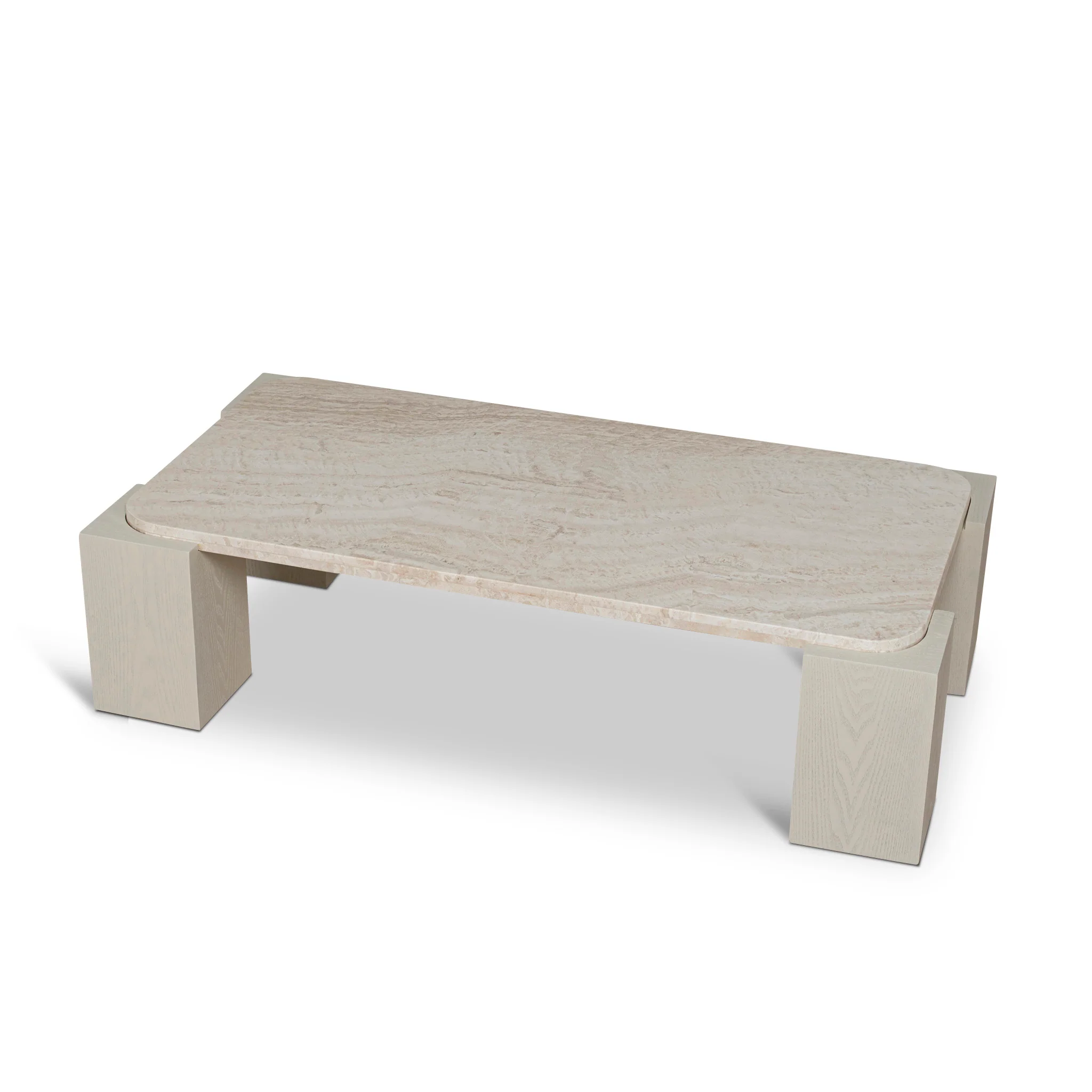 CCF10175-DW 1.26m Travertine Coffee Table - Ivory Oat - Image 4