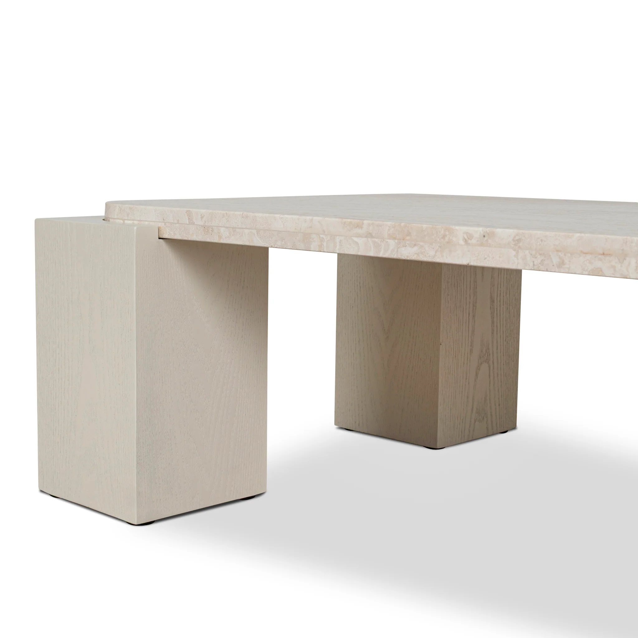 CCF10175-DW 1.26m Travertine Coffee Table - Ivory Oat - Image 5