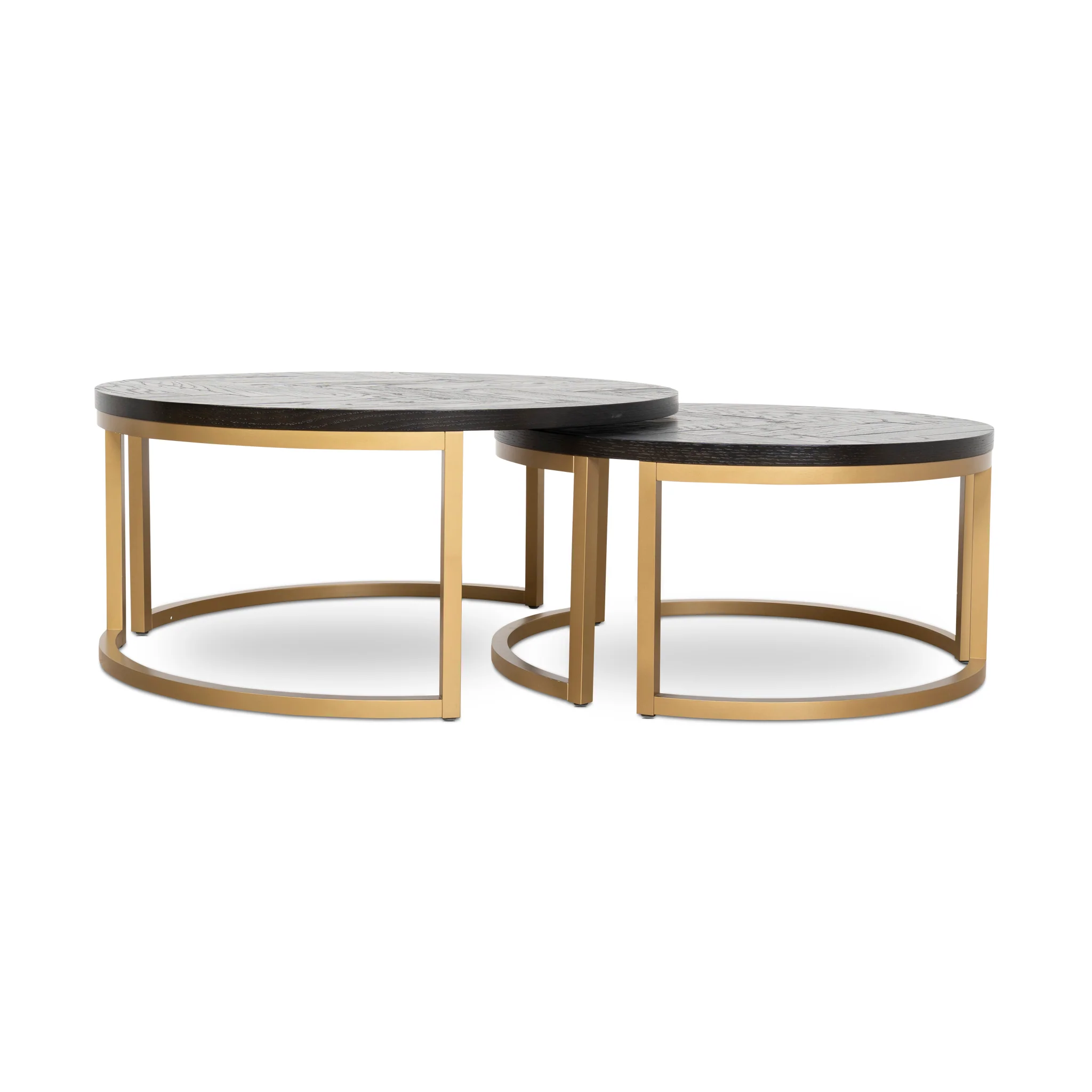 CCF10199-VN Nested Coffee Table - Peppercorn and Brass - Image 2