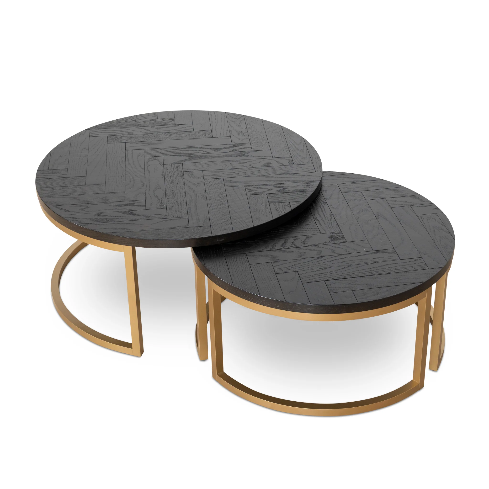 CCF10199-VN Nested Coffee Table - Peppercorn and Brass - Image 3
