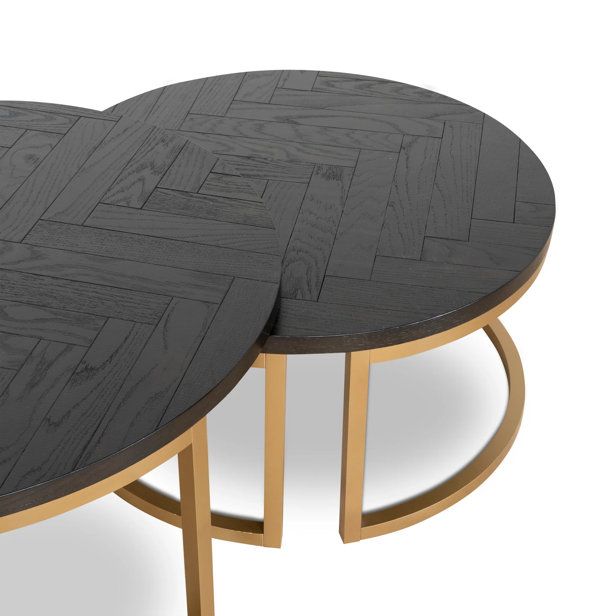 CCF10199-VN Nested Coffee Table - Peppercorn and Brass - Image 4