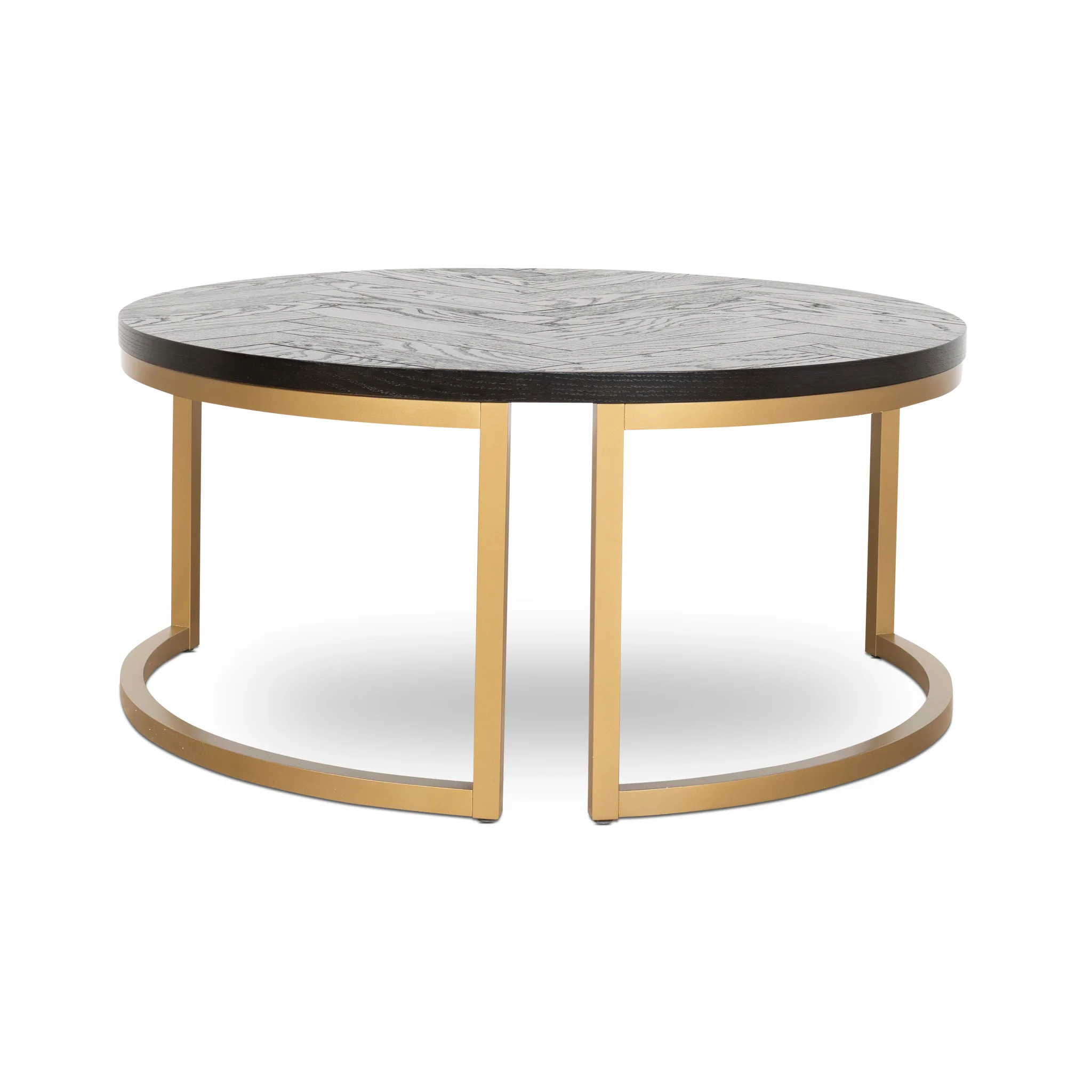 CCF10199-VN Nested Coffee Table - Peppercorn and Brass - Image 6