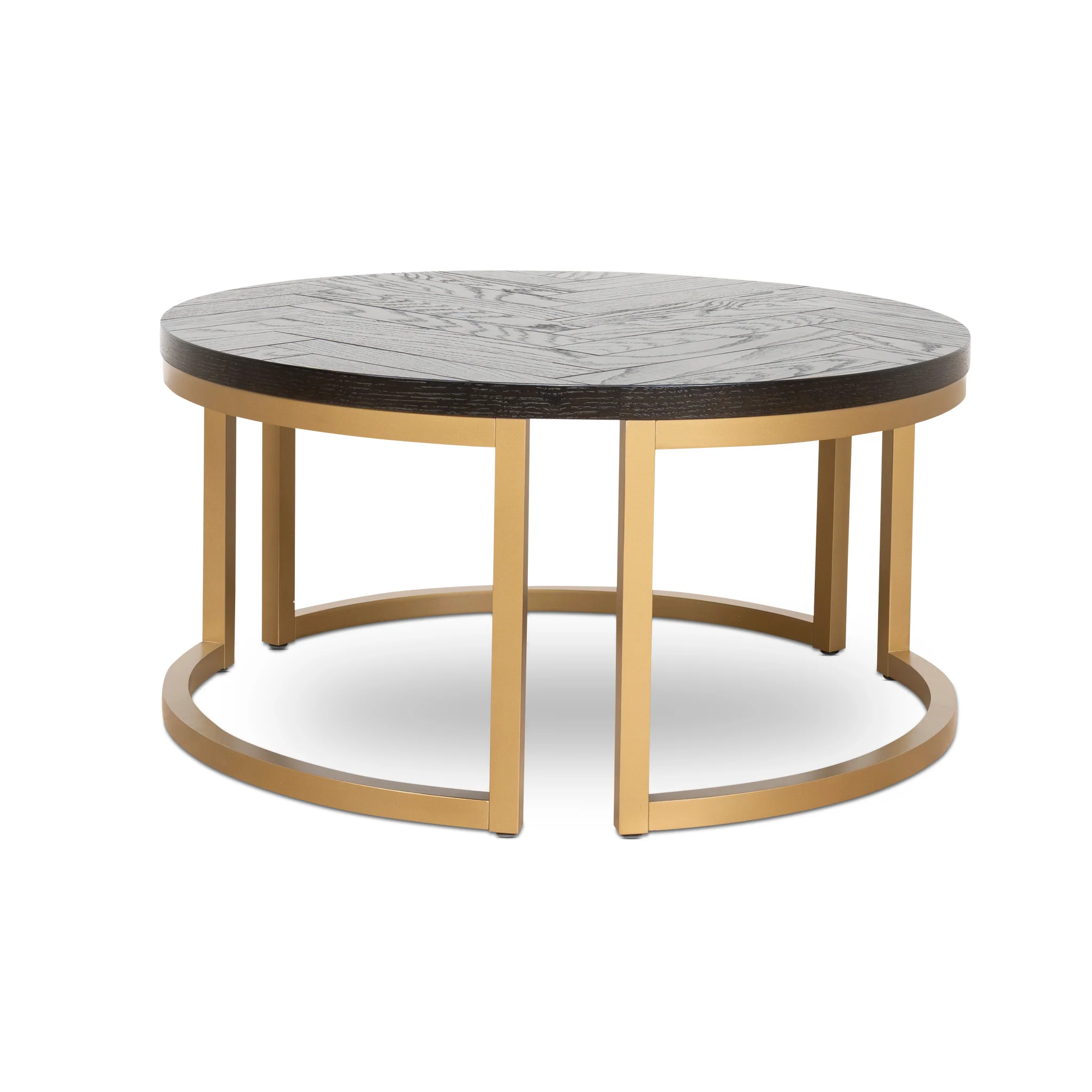 CCF10199-VN Nested Coffee Table - Peppercorn and Brass - Image 8