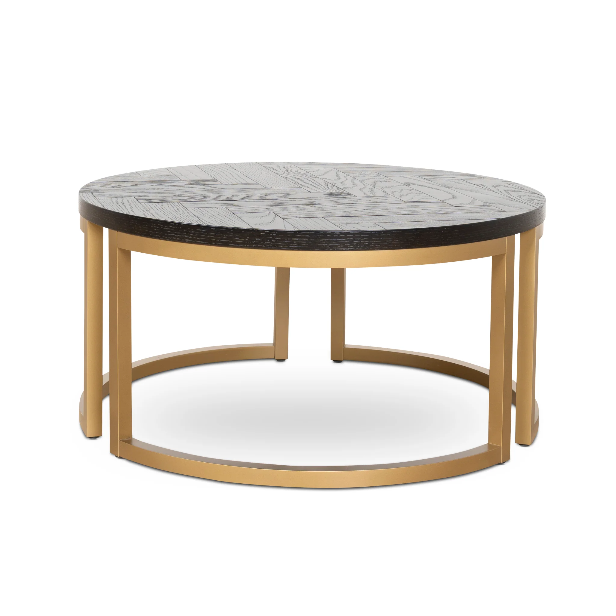 CCF10199-VN Nested Coffee Table - Peppercorn and Brass - Image 9