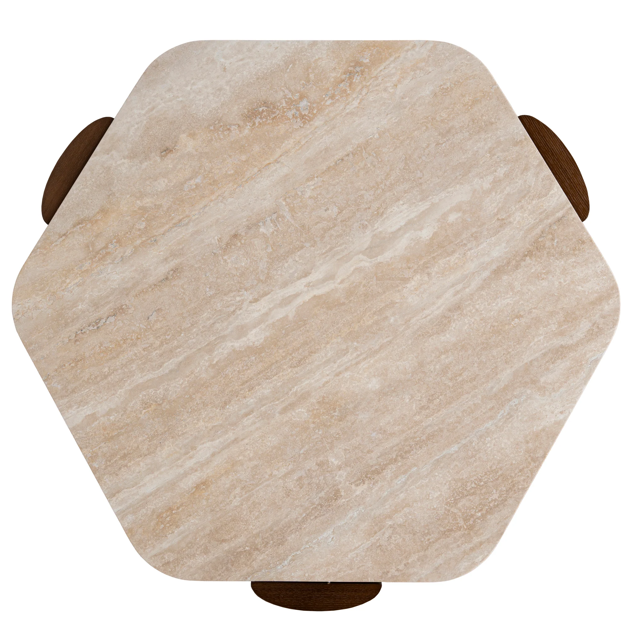 CCF10373-NY 100cm Travertine Coffee Table - Walnut - Image 5