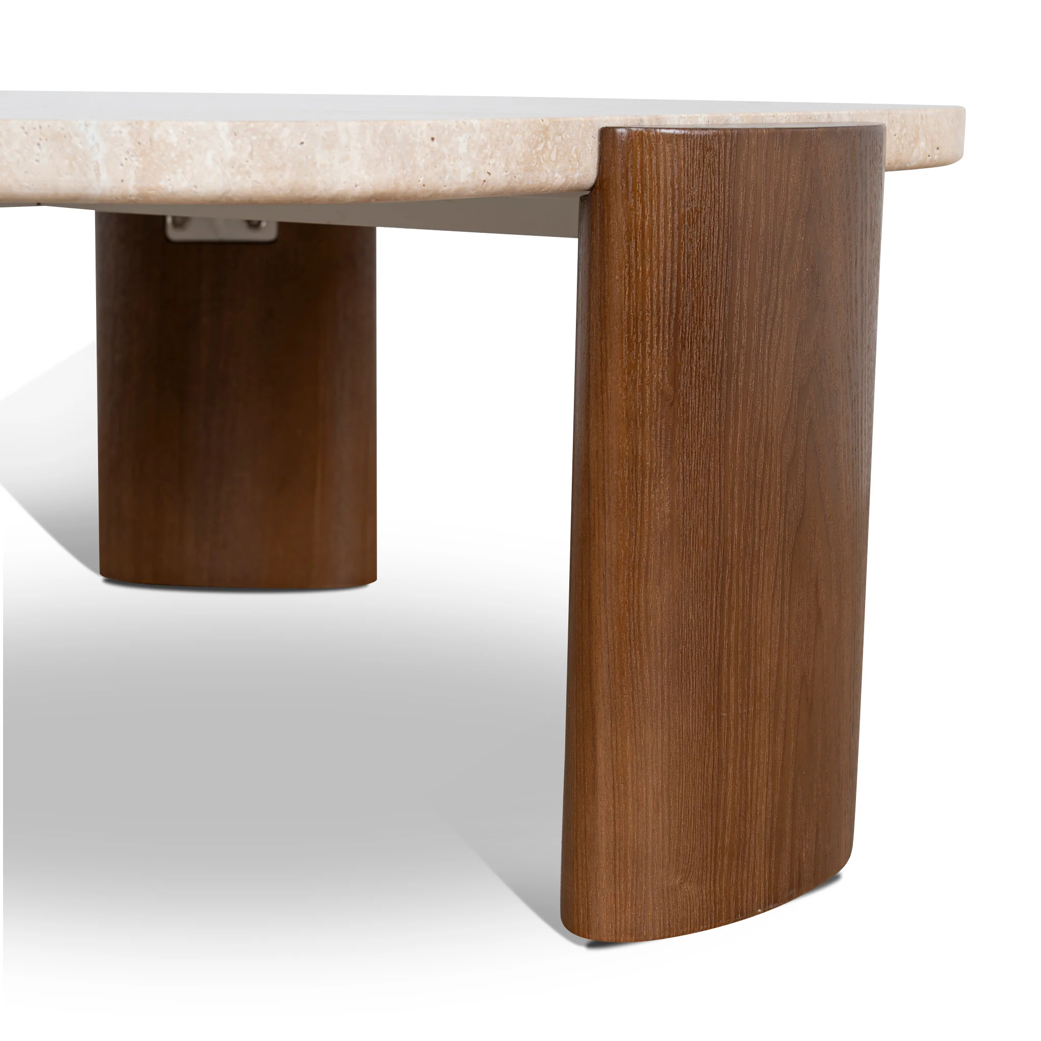 CCF10373-NY 100cm Travertine Coffee Table - Walnut - Image 7