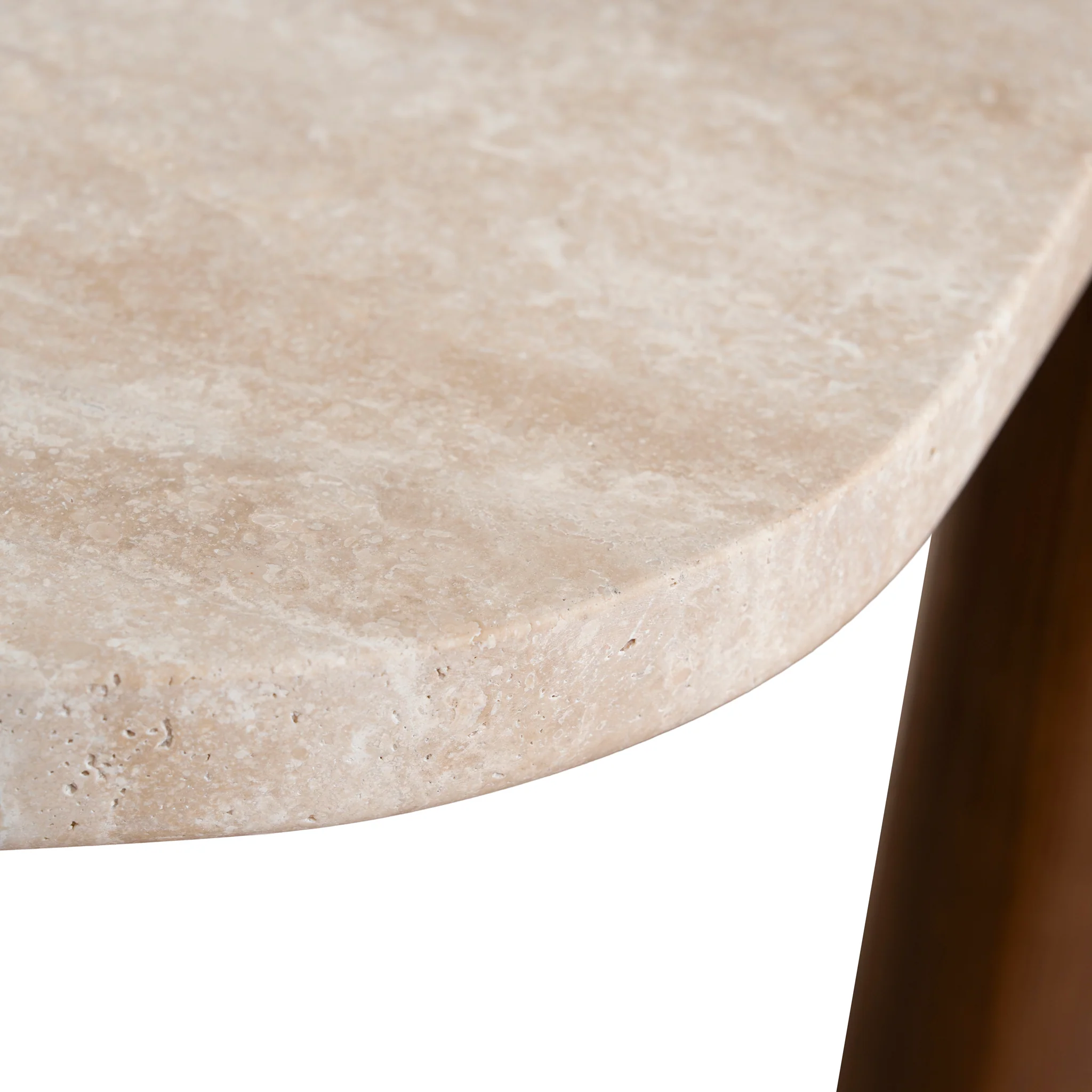 CCF10373-NY 100cm Travertine Coffee Table - Walnut - Image 9