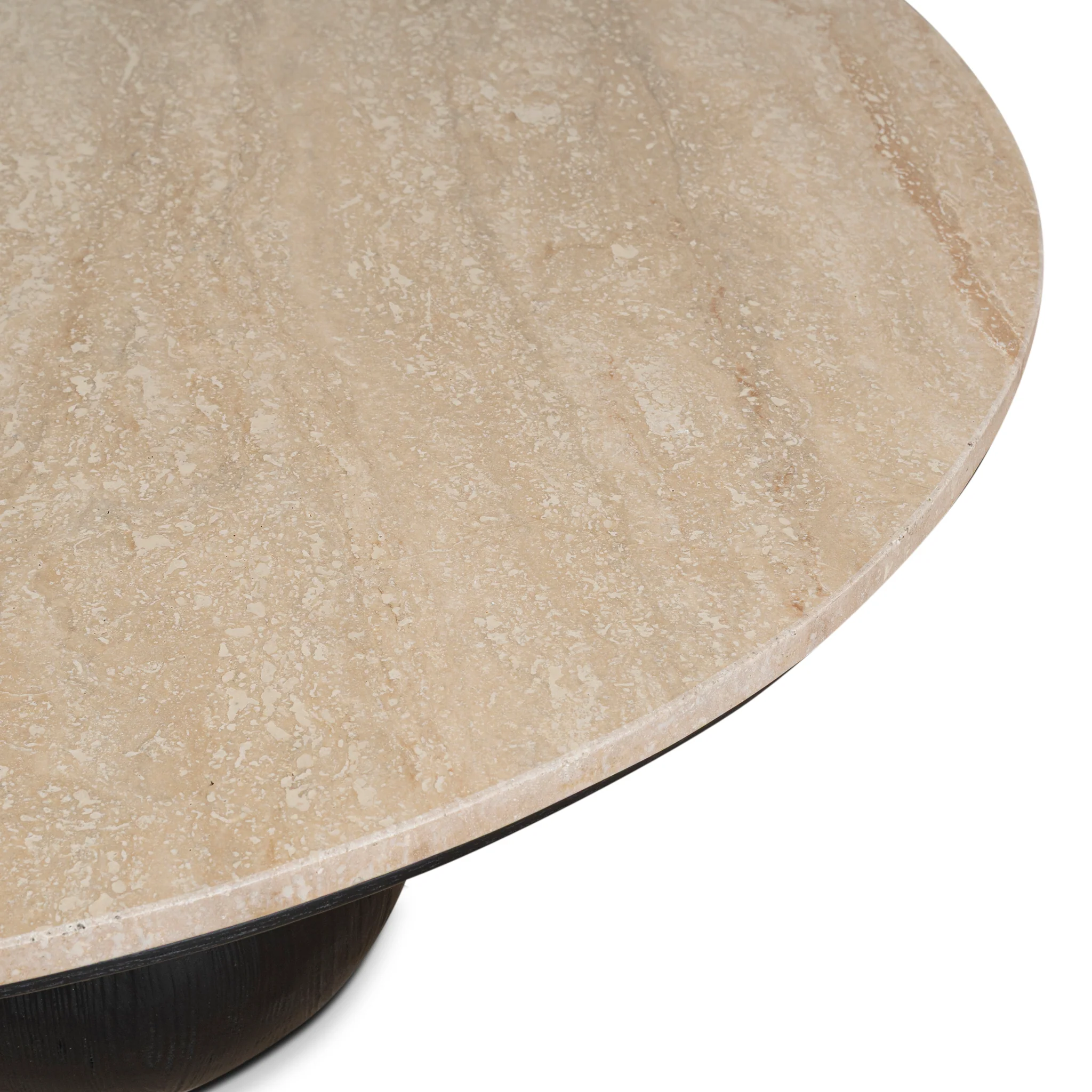 CCF10430-NI 100cm Round Travertine Coffee Table - Black - Image 10