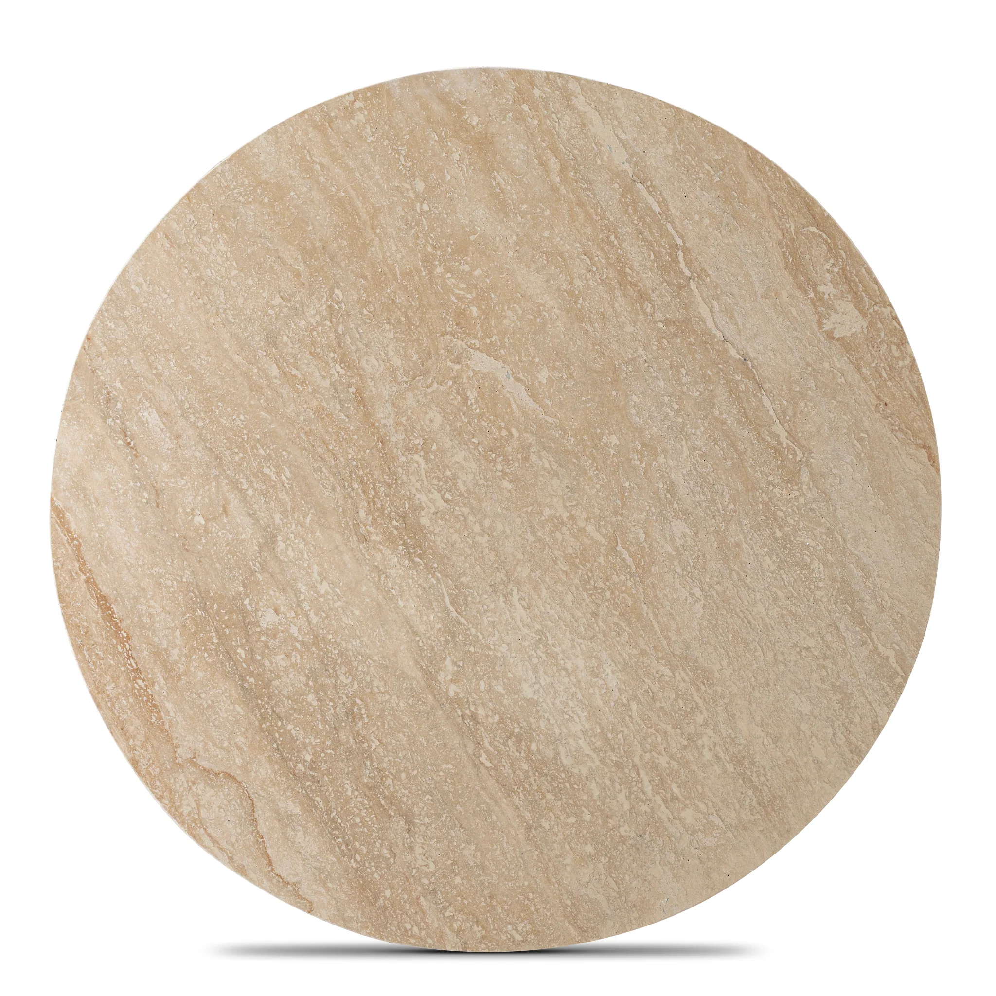 CCF10430-NI 100cm Round Travertine Coffee Table - Black - Image 5