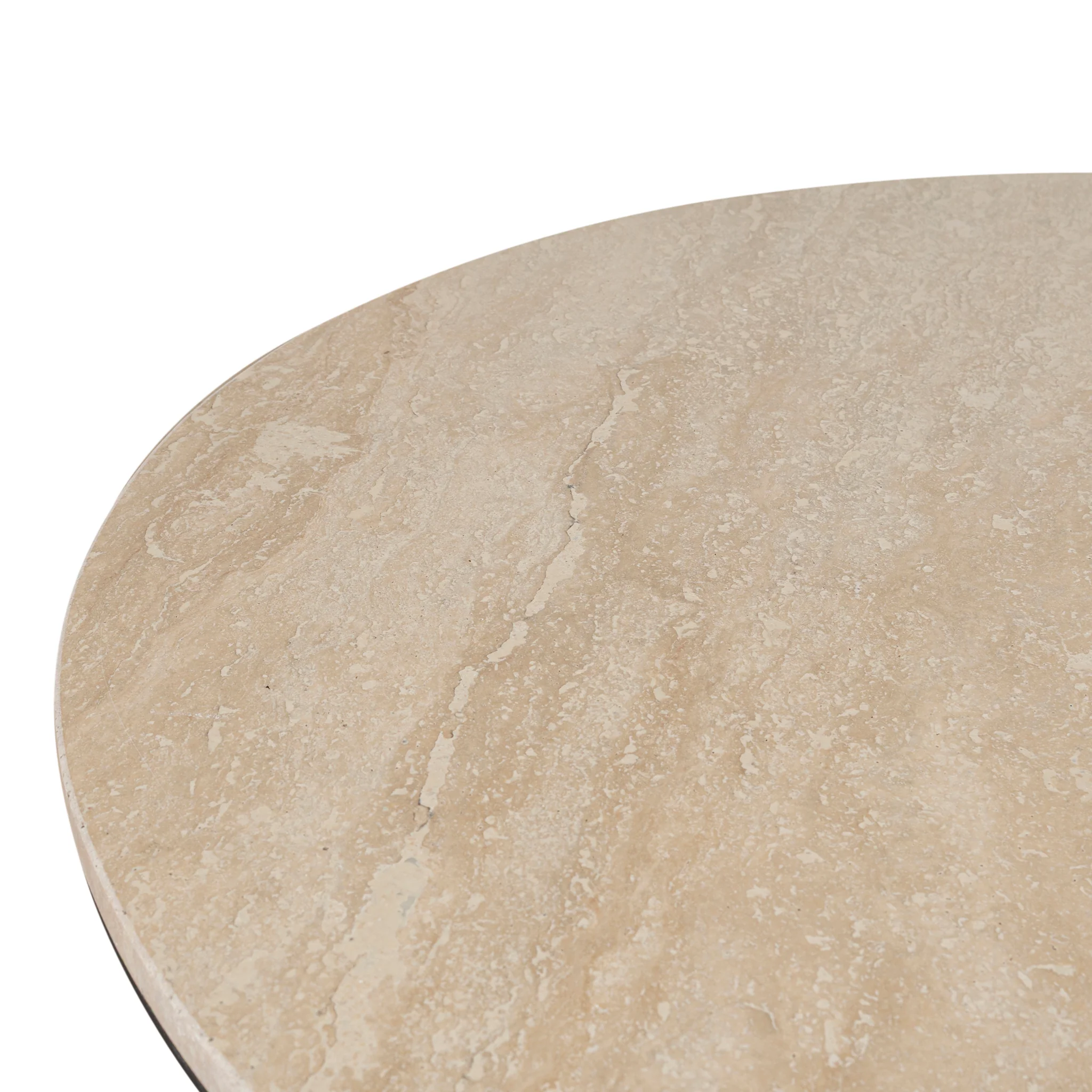 CCF10430-NI 100cm Round Travertine Coffee Table - Black - Image 7