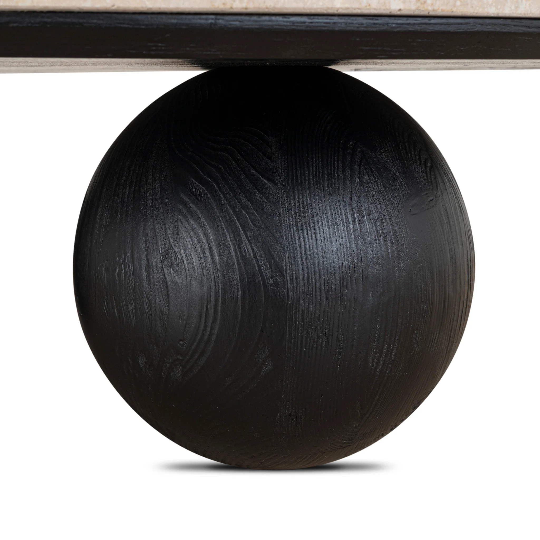 CCF10430-NI 100cm Round Travertine Coffee Table - Black - Image 8