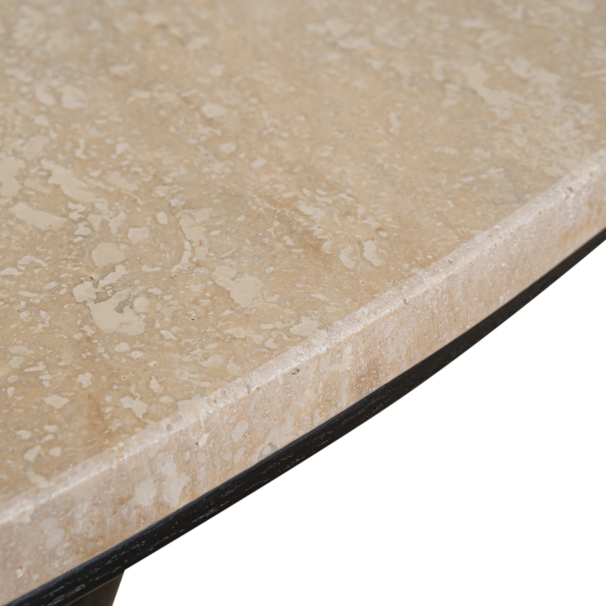 CCF10430-NI 100cm Round Travertine Coffee Table - Black - Image 9