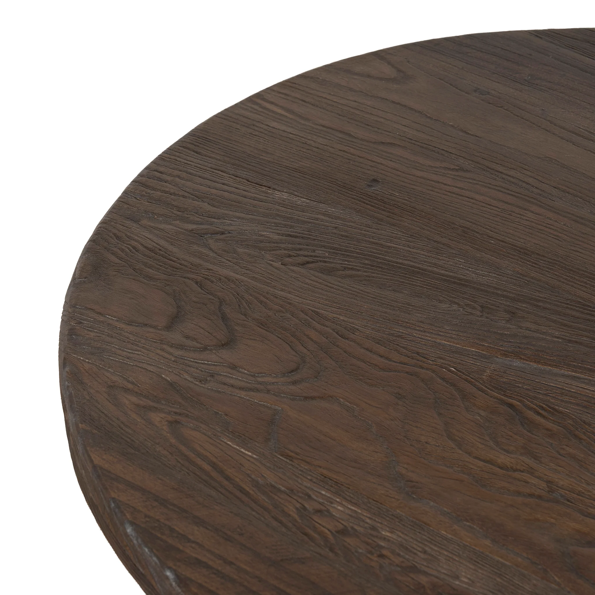 CCF12526-NA 100cm Elm Round Coffee Table - Dark Brown - Image 10