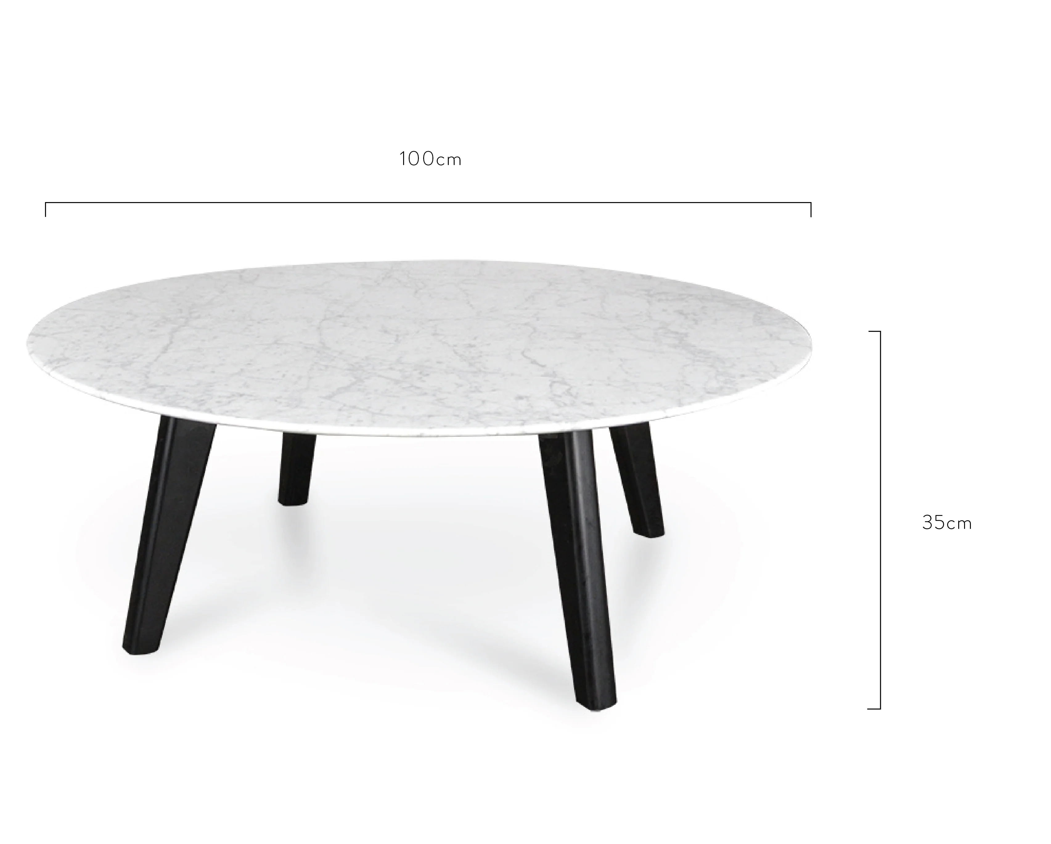 CCF2008-SD 100cm Marble Coffee Table with Black Legs - Image 6
