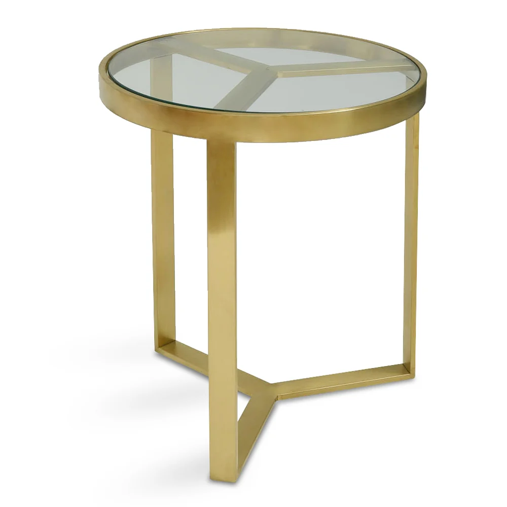 CCF2428-BS  50cm Side Table - Brushed Gold Base - Image 3