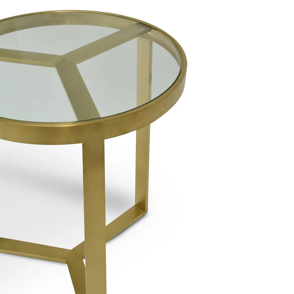 CCF2428-BS  50cm Side Table - Brushed Gold Base - Image 4