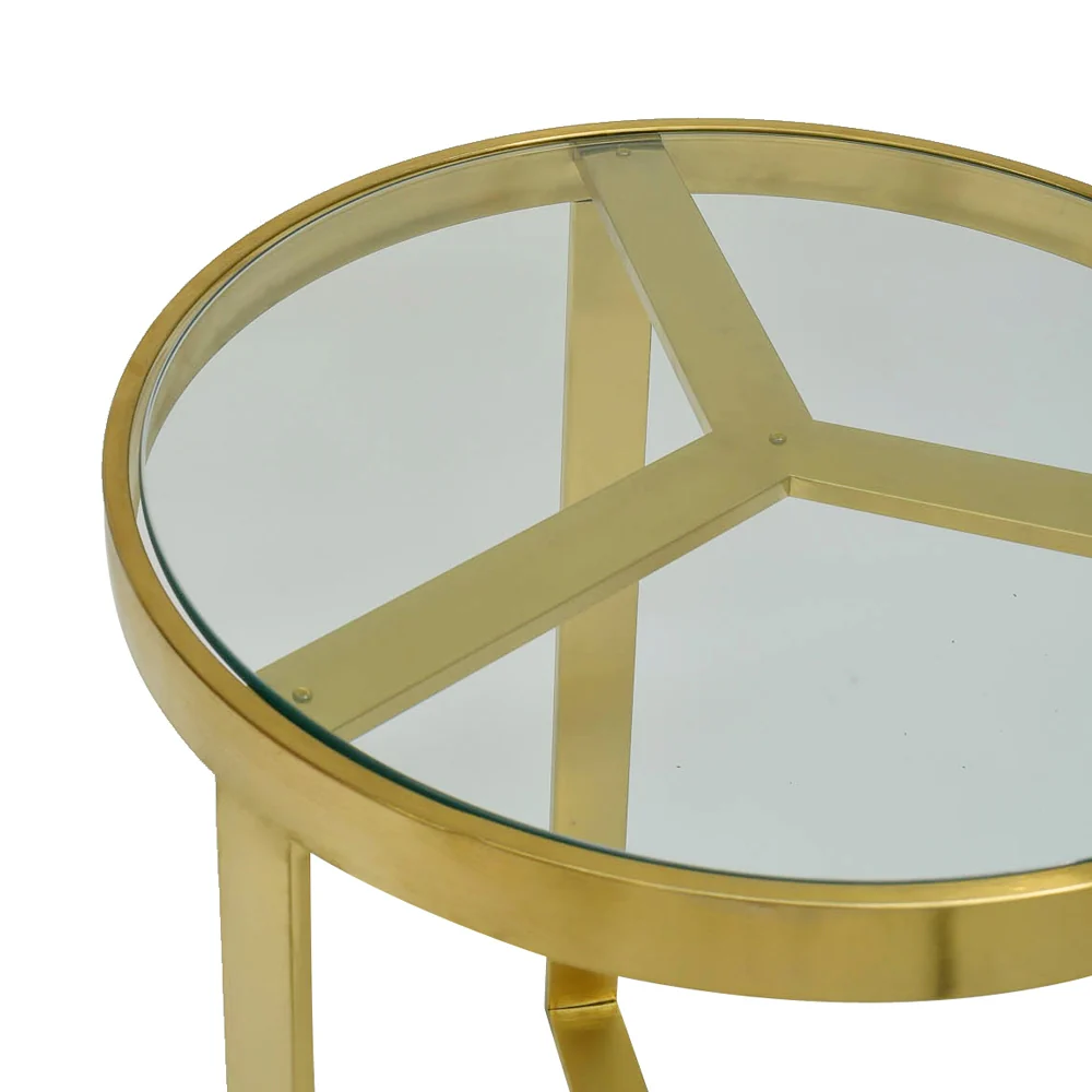 CCF2428-BS  50cm Side Table - Brushed Gold Base - Image 5