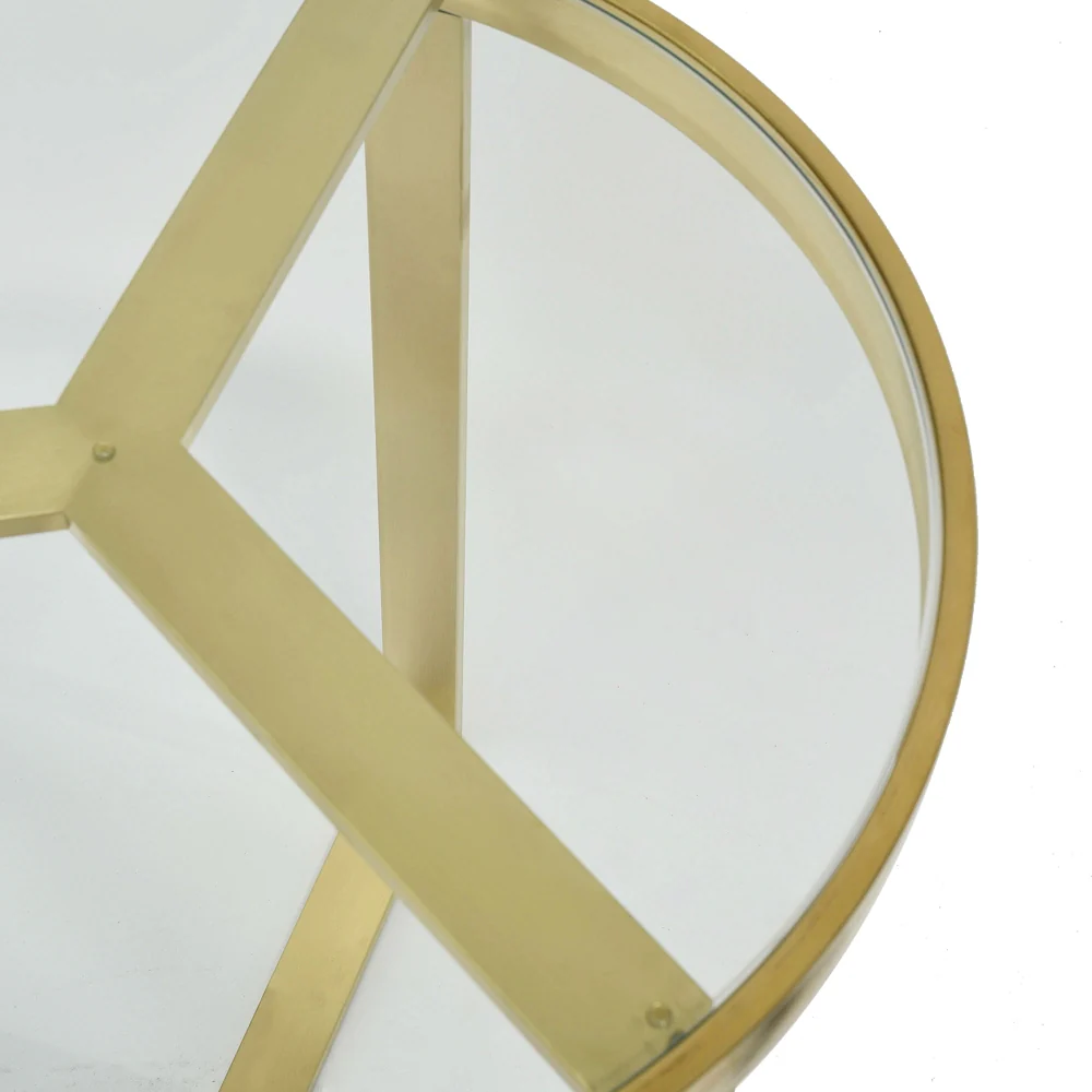 CCF2428-BS  50cm Side Table - Brushed Gold Base - Image 6