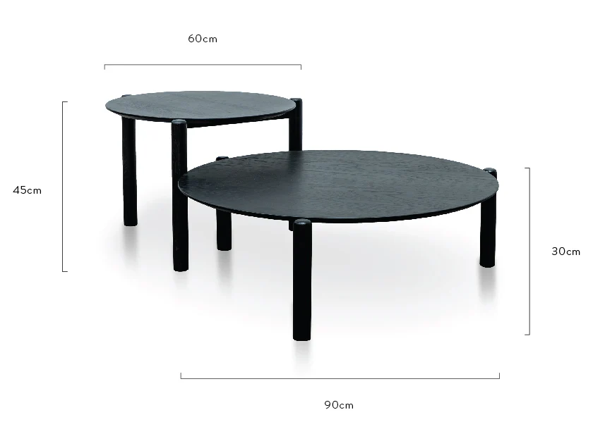 CCF2816-KD-CF2817-KD - Nest of Coffee tables - Black - Image 9