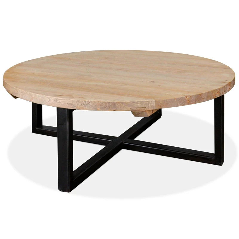 CCF425 Reclaimed 100cm Round Coffee Table - Image 3