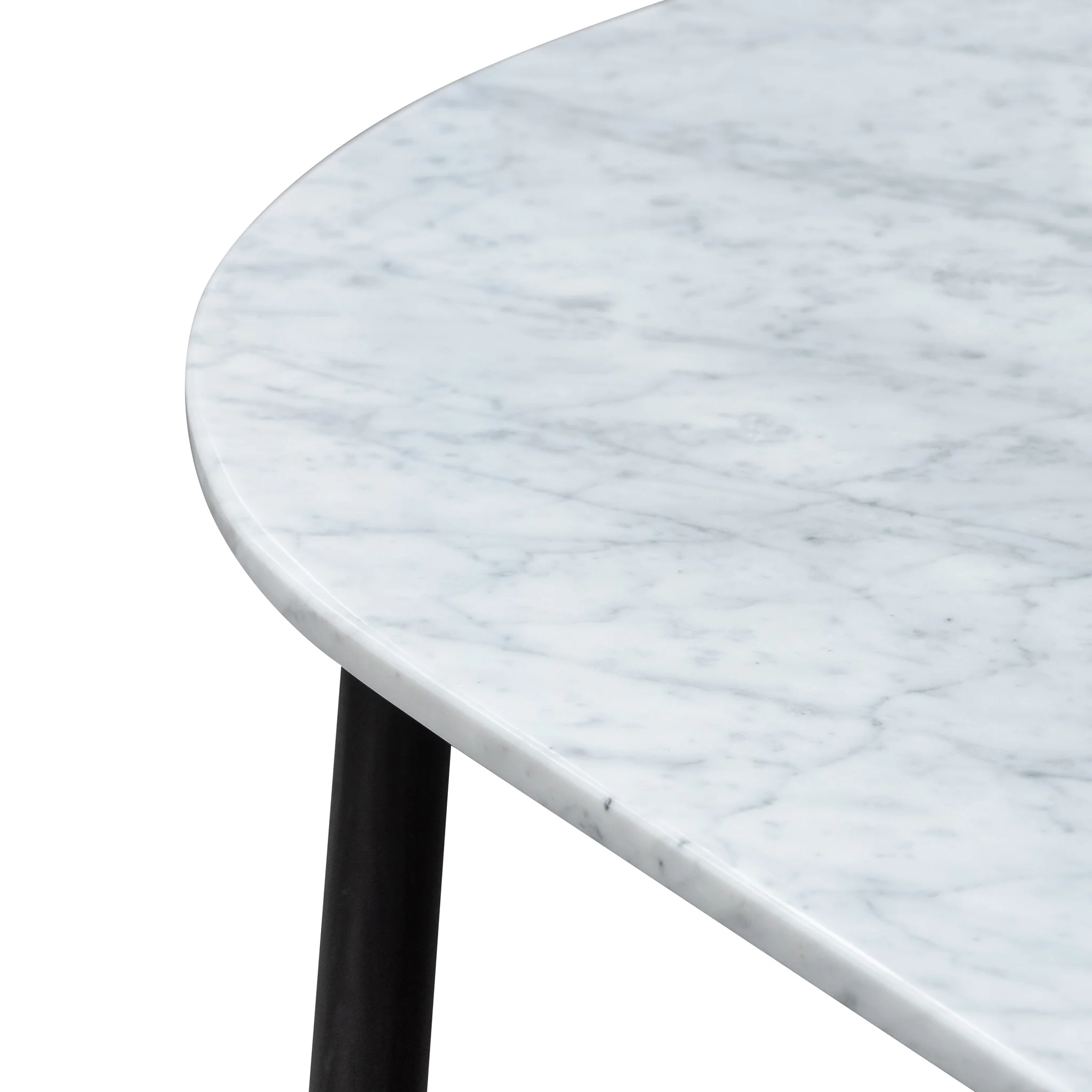 CCF6160-SD 110cm Marble Coffee Table - Black Base - Image 3