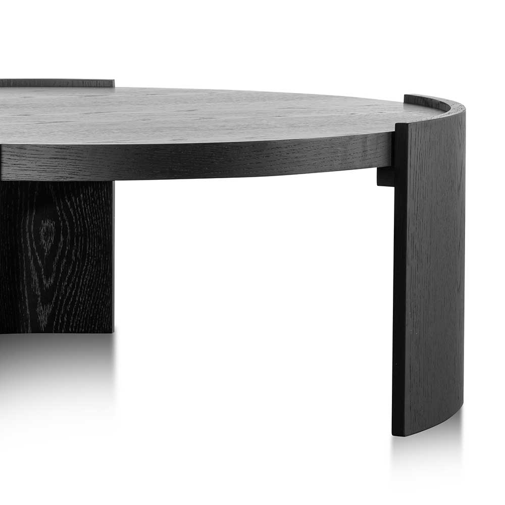 CCF6416-CN 100cm Wooden Round Coffee Table - Black - Image 3