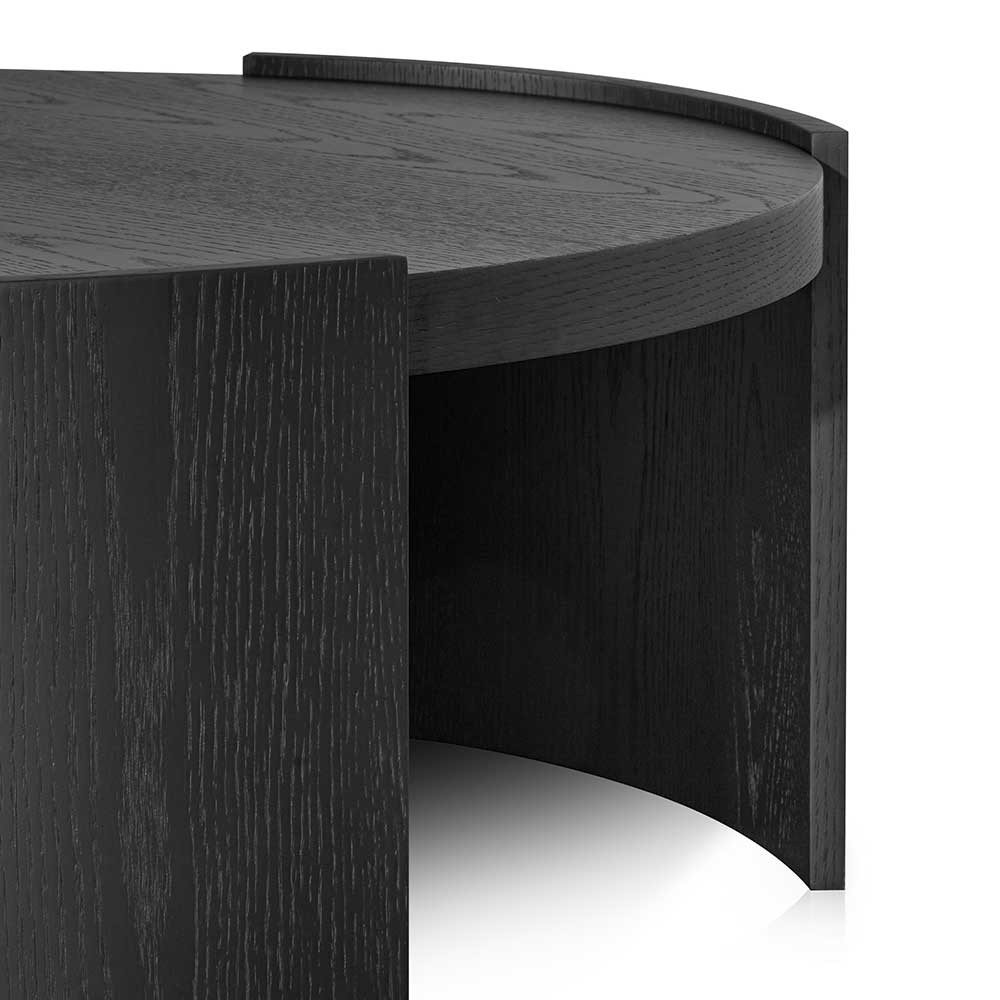 CCF6416-CN 100cm Wooden Round Coffee Table - Black - Image 6