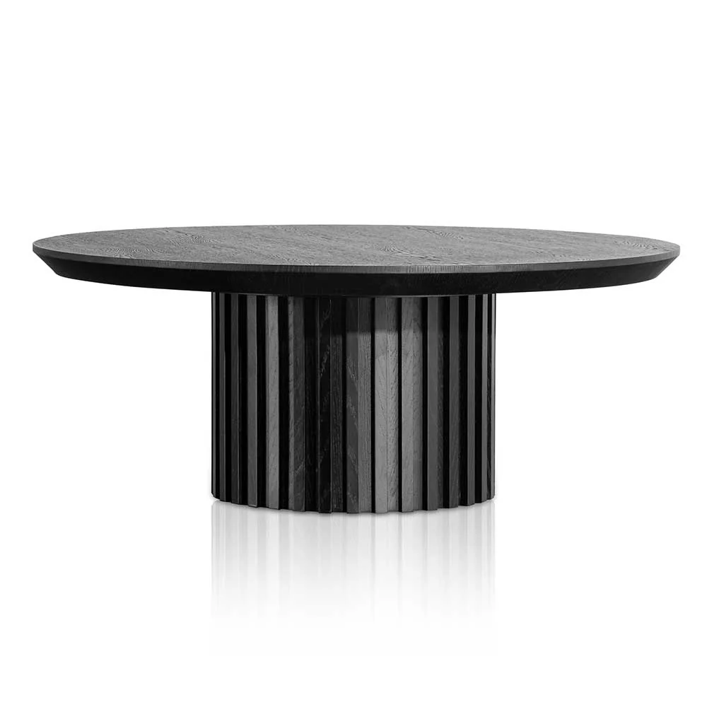 CCF6419-CN 90cm Wooden Round Coffee Table - Black - Image 2