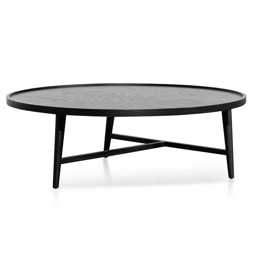 CCF6421-CN 1.1m Wooden Round Coffee Table - Black - Image 3