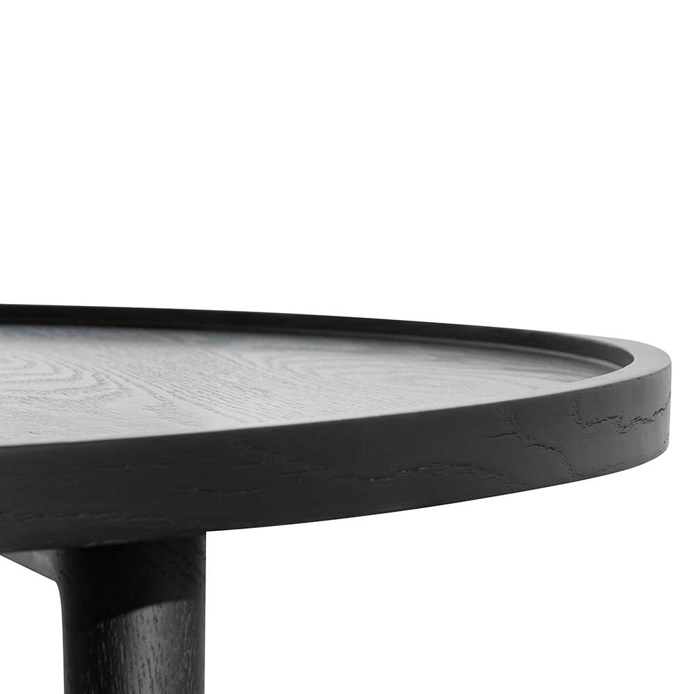 CCF6421-CN 1.1m Wooden Round Coffee Table - Black - Image 4