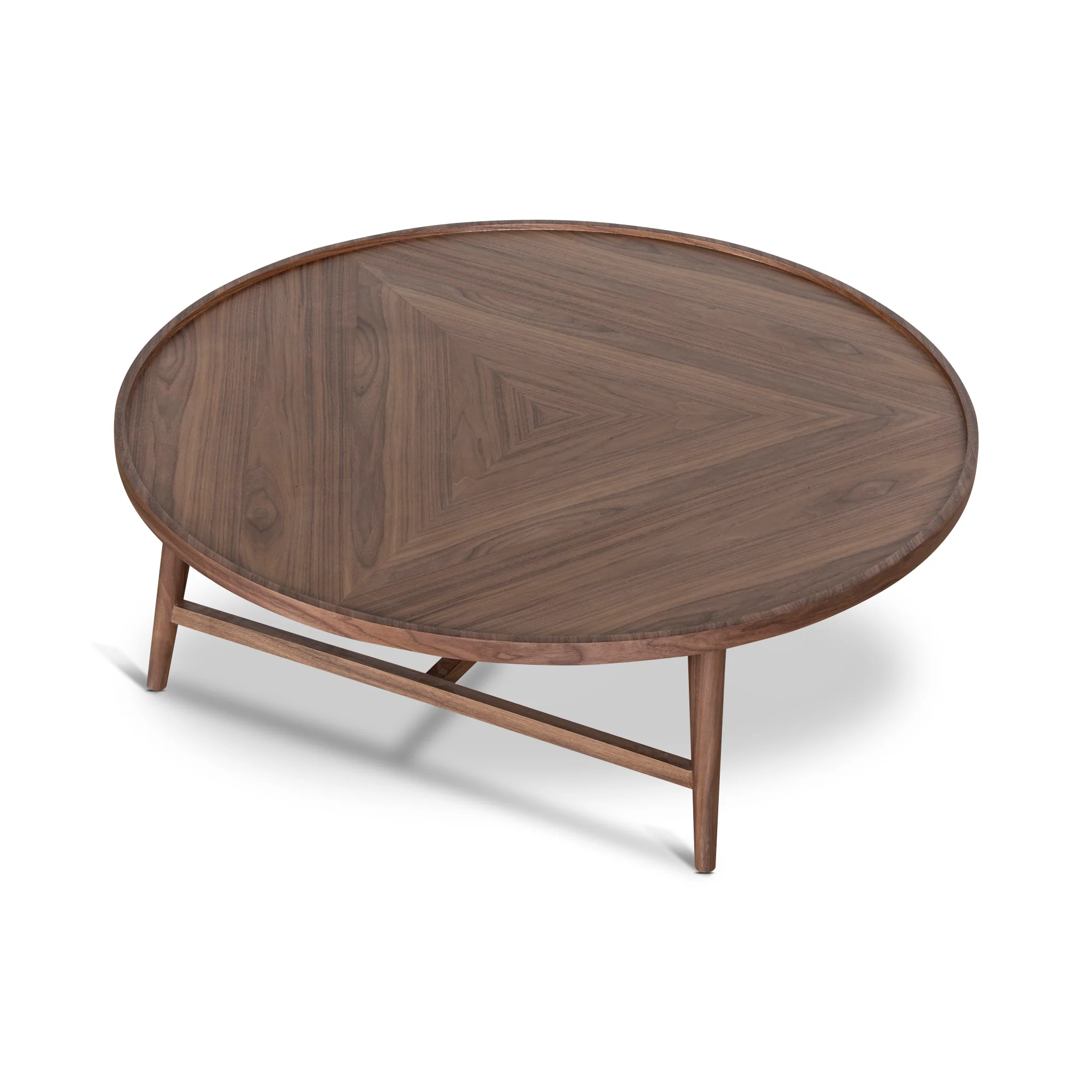 CCF10939-CN 1.1m Wooden Round Coffee Table - Walnut - Image 6