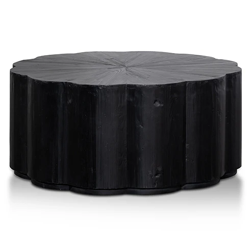 CCF6477-NI 100cm Round Coffee Table - Full Black - Image 3