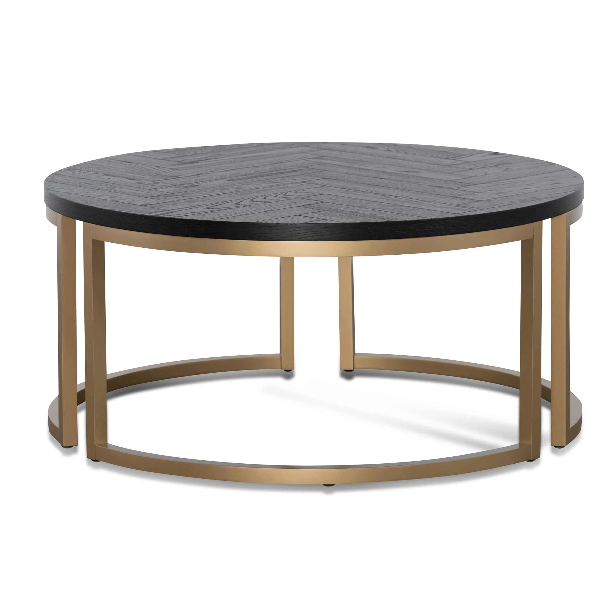 CCF6732-VN Round Coffee Table - Peppercorn and Brass - Image 2