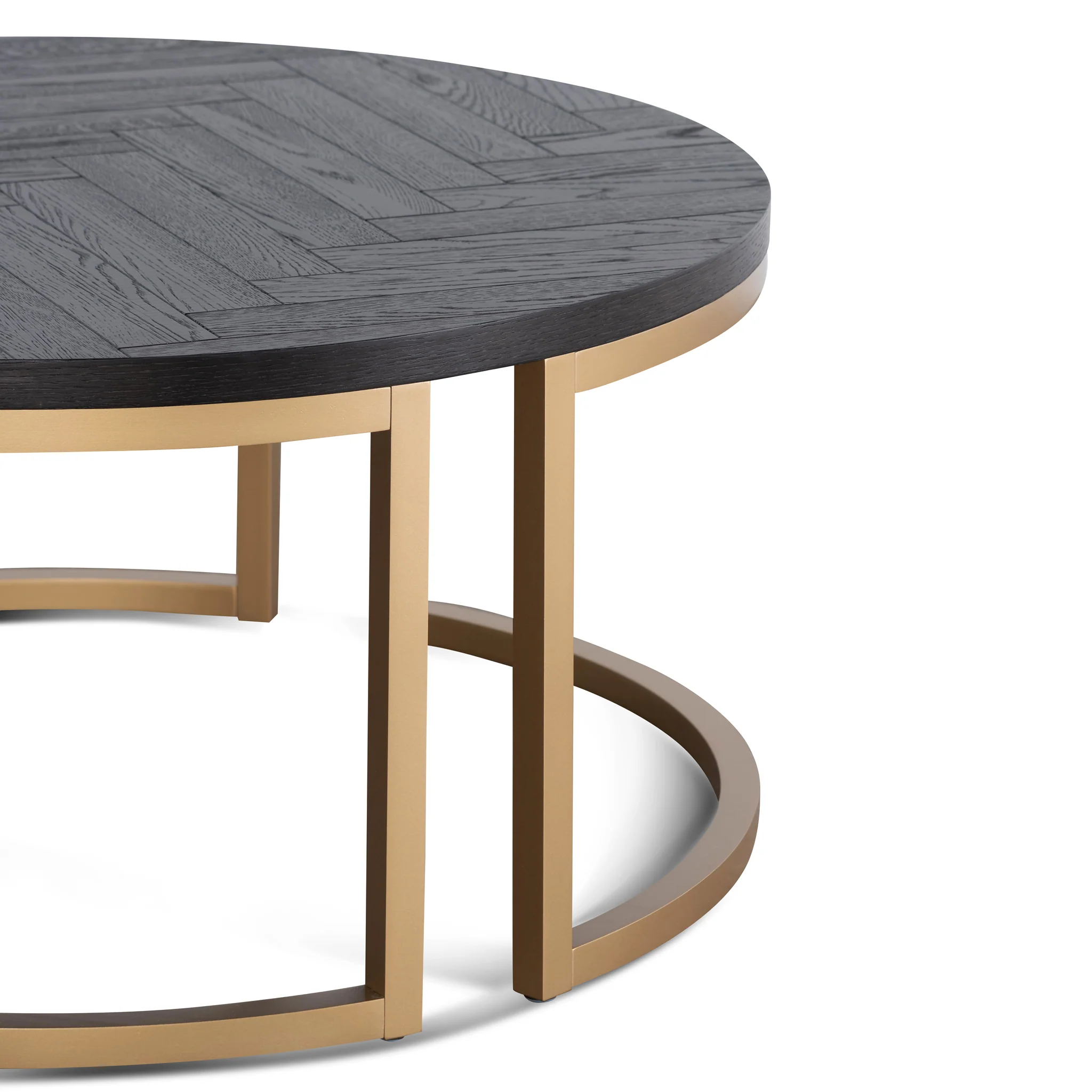 CCF6732-VN Round Coffee Table - Peppercorn and Brass - Image 4