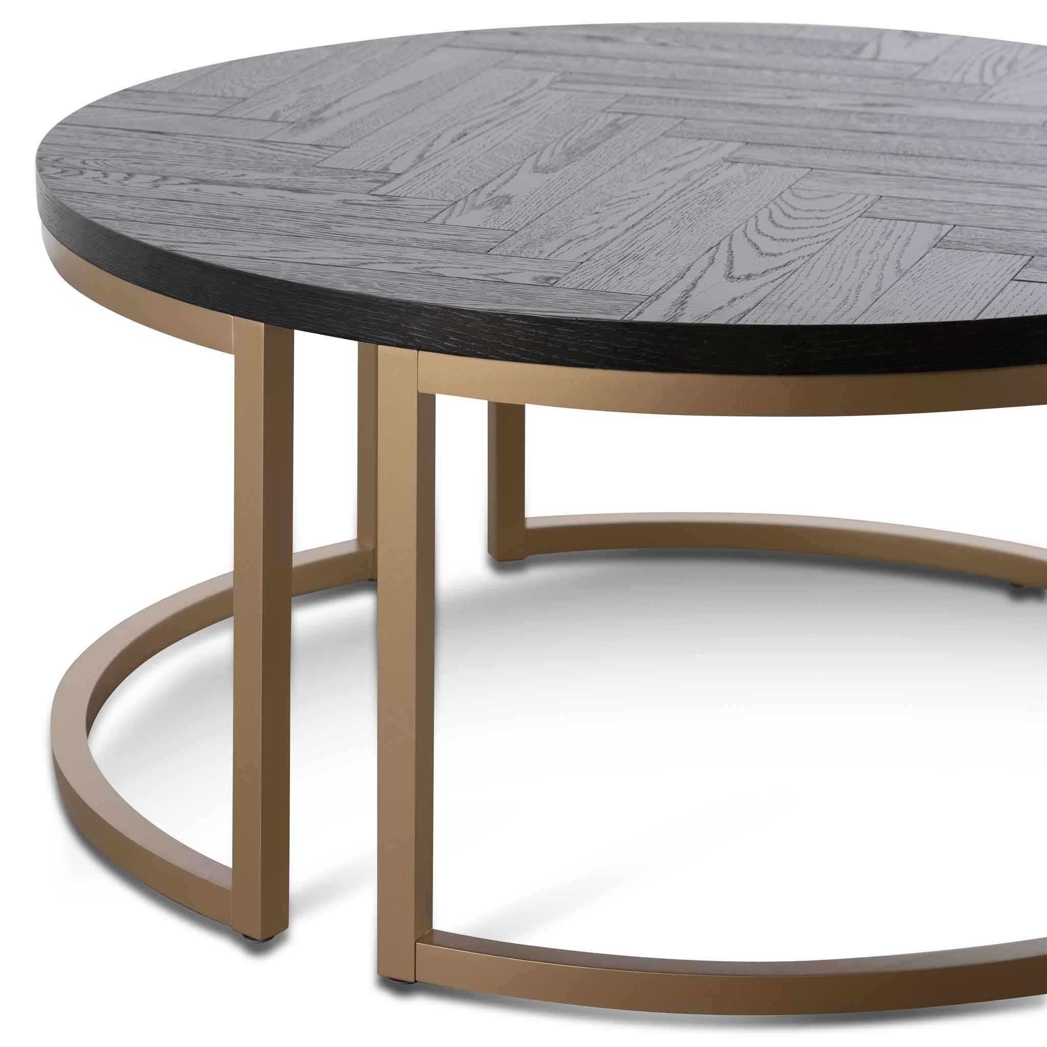 CCF6732-VN Round Coffee Table - Peppercorn and Brass - Image 5
